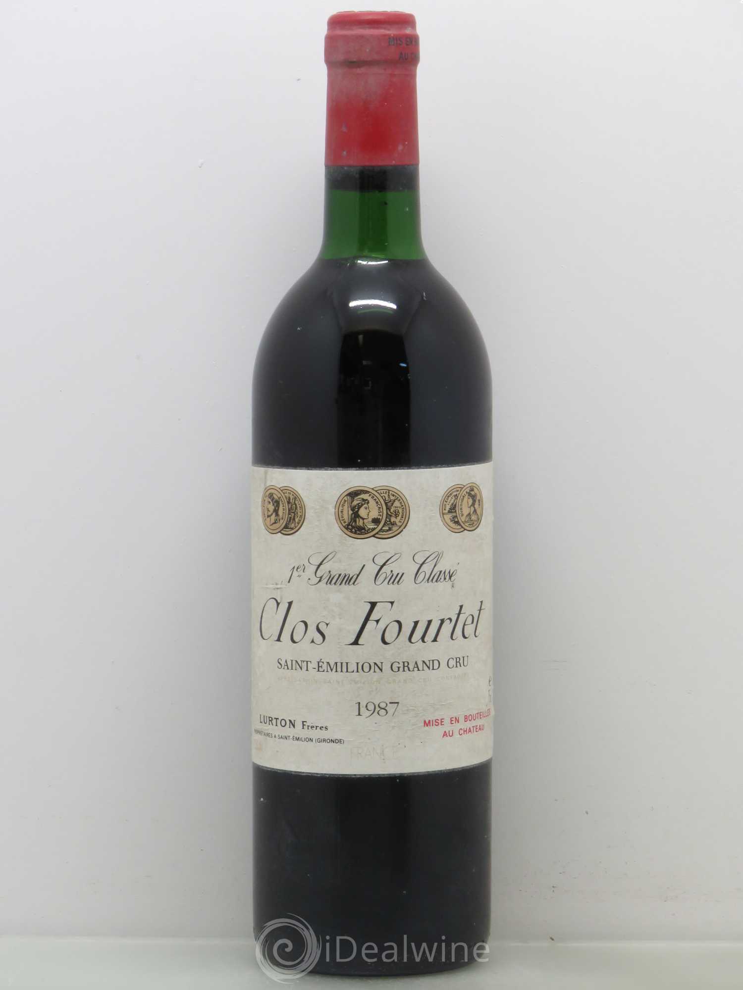 Clos Fourtet 1er Grand Cru Classé B 1987 - Lot de 1 bouteille - 0