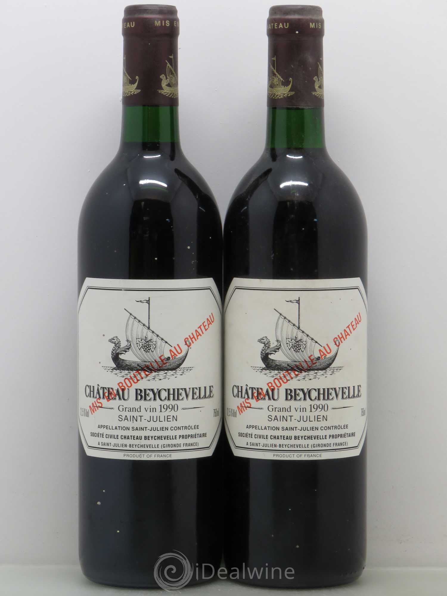 Château Beychevelle 4ème Grand Cru Classé 1990 - Lot de 2 bouteilles - 0