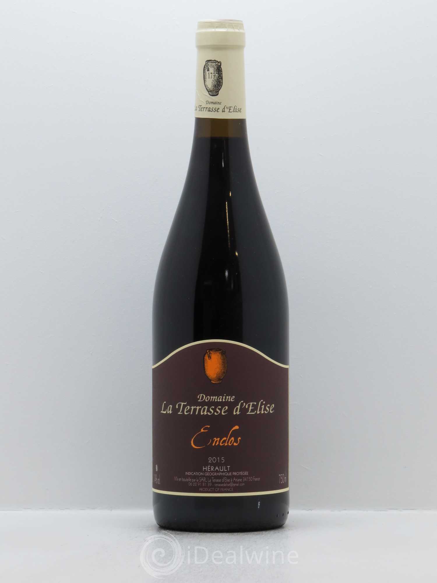 Pays d'Hérault L'Enclos Terrasse d'Elise (Domaine de la) 2015 - Lot de 1 bouteille - 0
