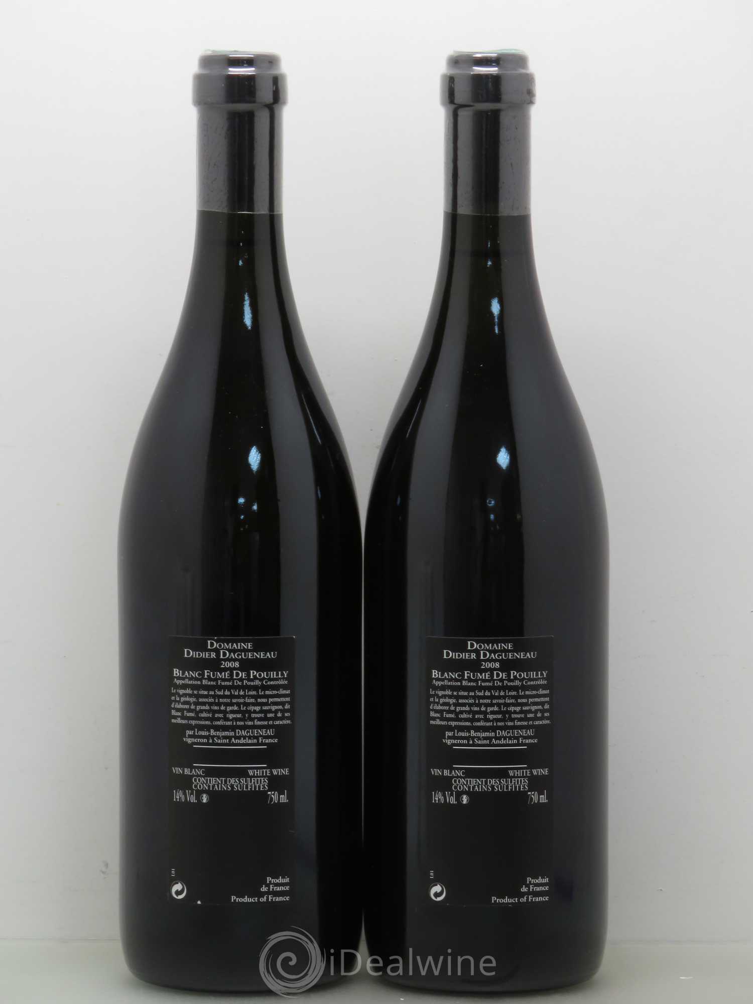 Vin de France (anciennement Pouilly-Fumé) Silex Dagueneau (Domaine Didier - Louis-Benjamin) 2008 - Lot de 2 bouteilles - 1