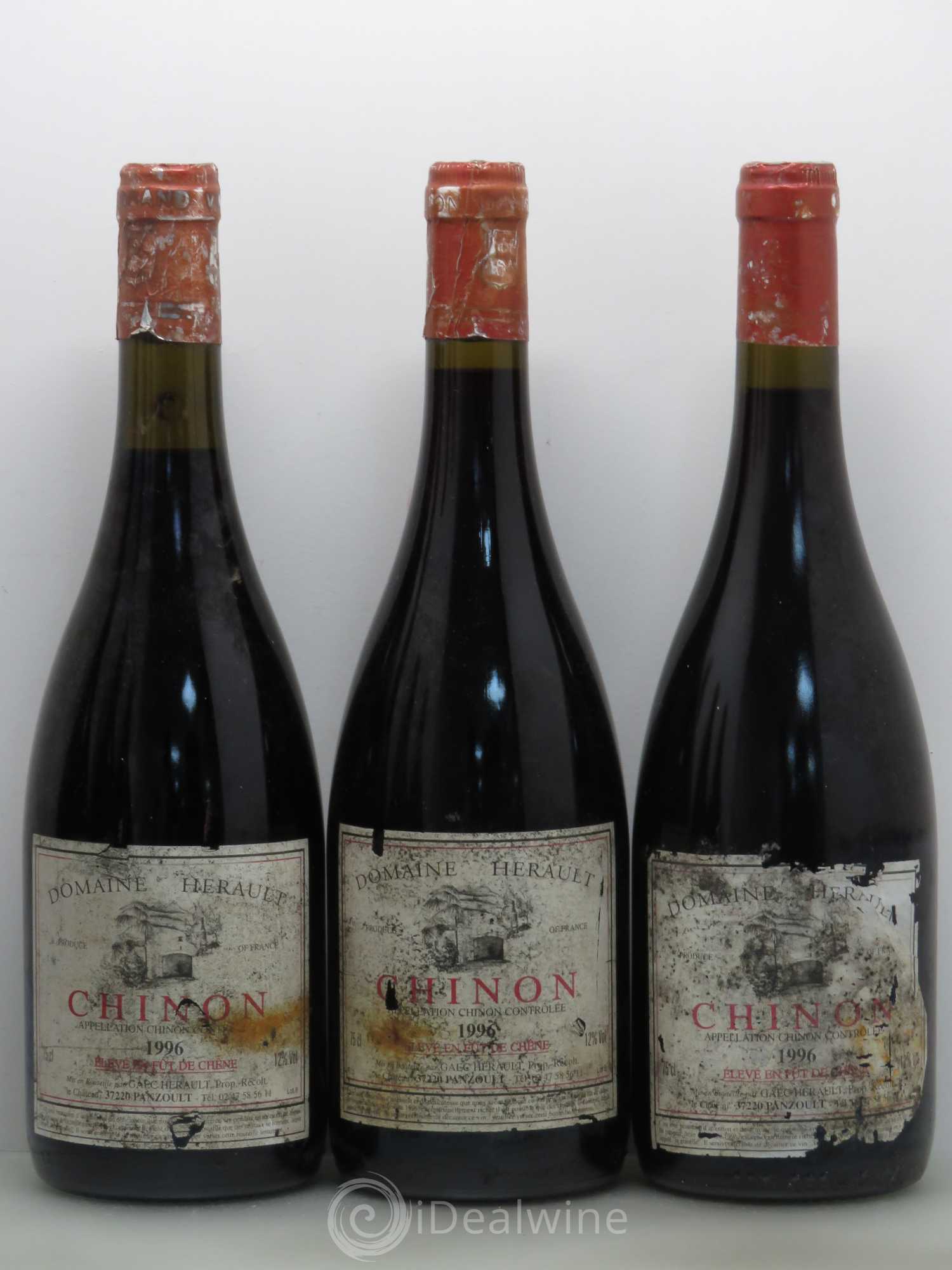 Chinon Fut de Chêne - Domaine Herault 1996 - Lotto di 6 bottiglie - 1