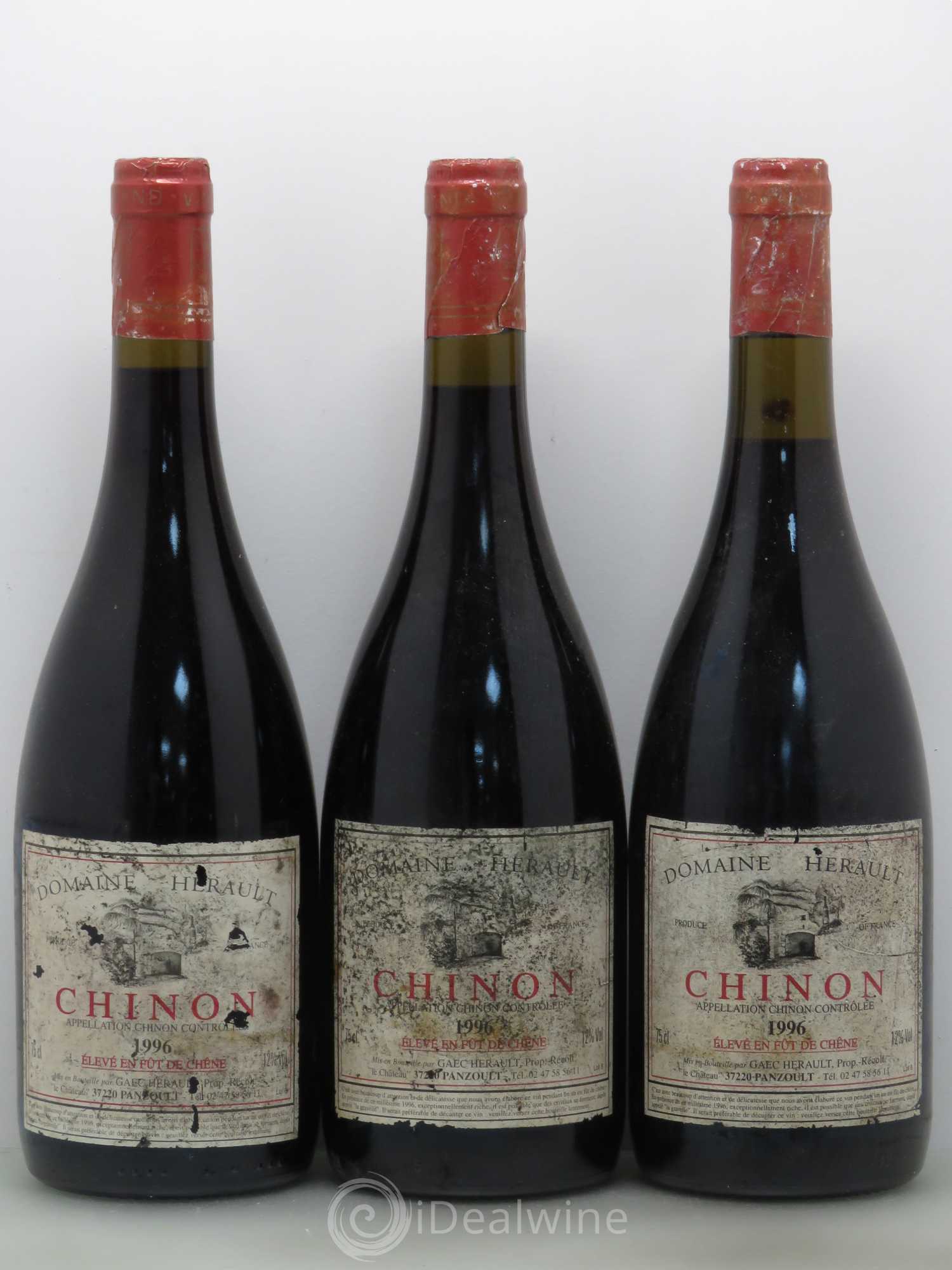 Chinon Fut de Chêne - Domaine Herault 1996 - Lotto di 6 bottiglie - 2
