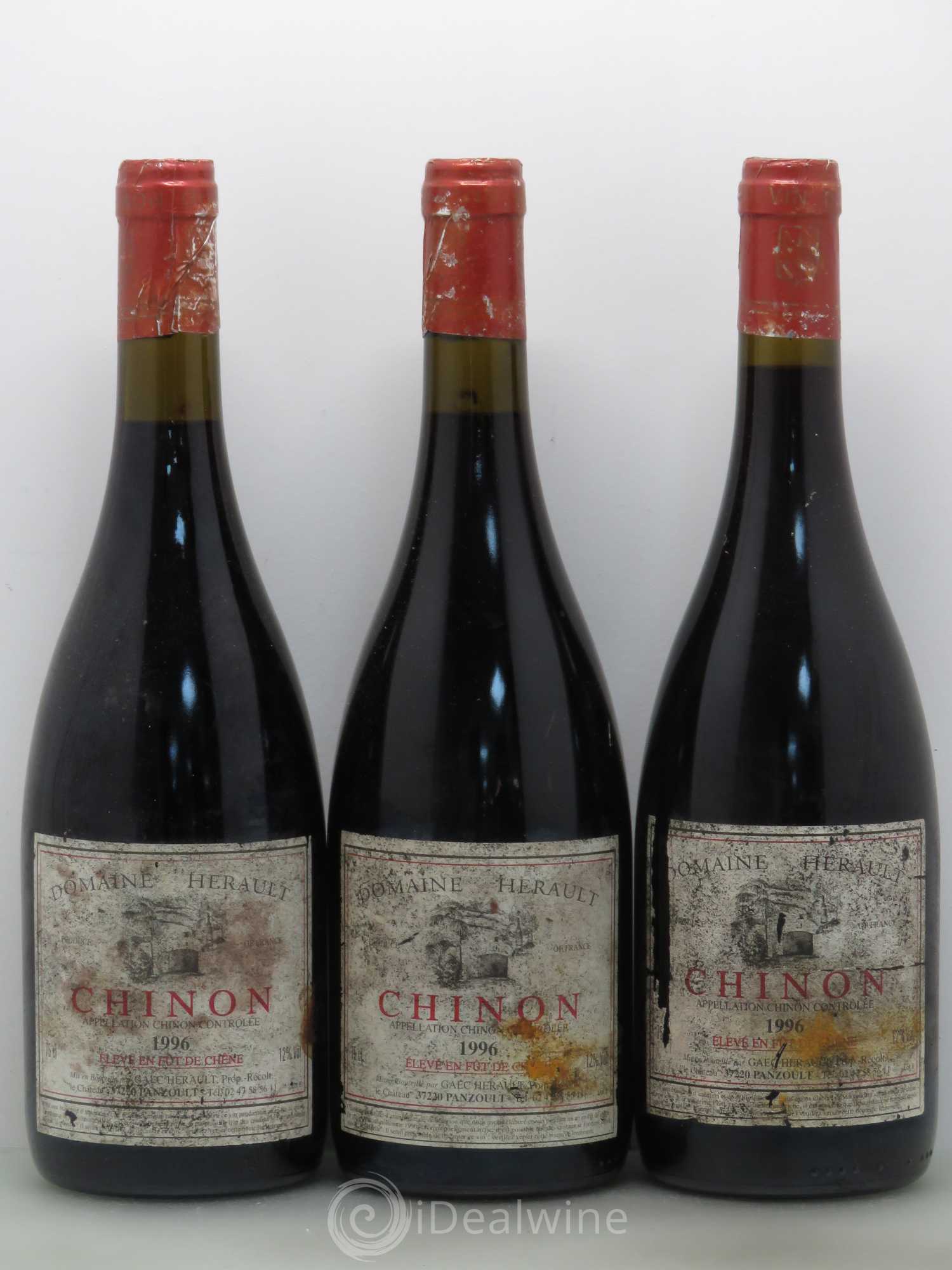Chinon Fut de Chêne - Domaine Herault 1996 - Posten von 3 Flaschen - 0