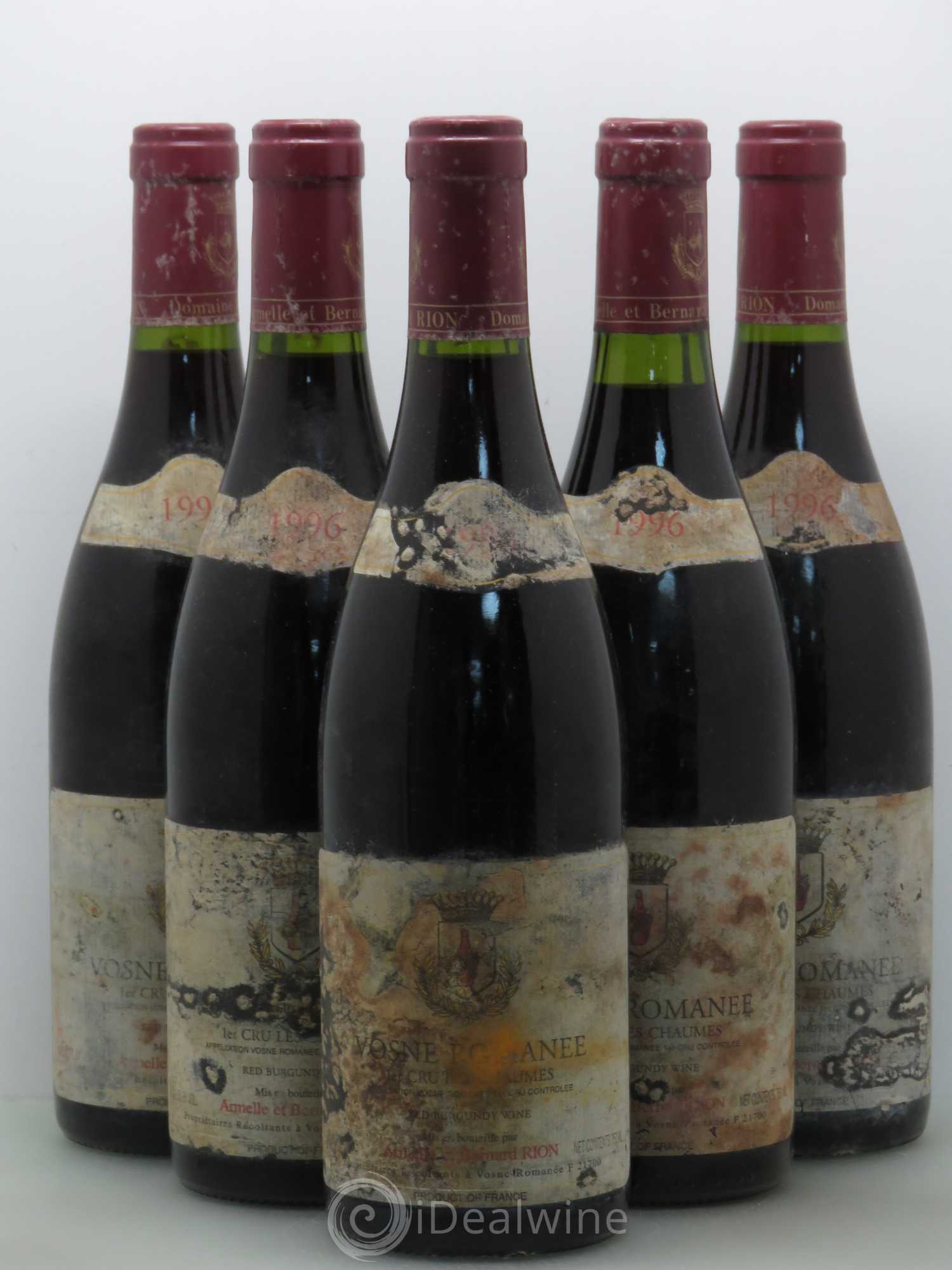 Vosne-Romanée 1er Cru Les Chaumes - Rion 1996 - Lot de 5 bouteilles - 0