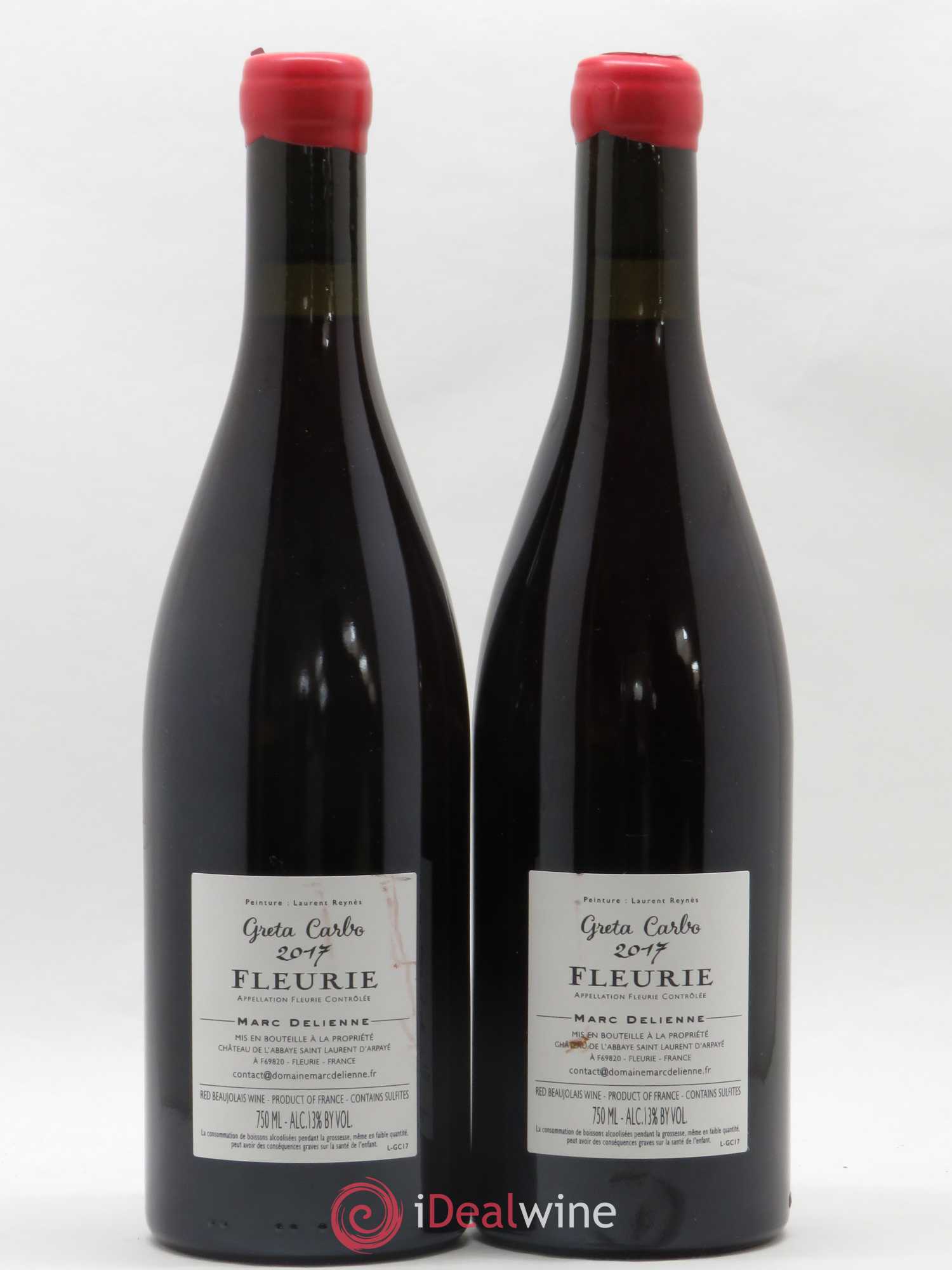 Fleurie Greta Carbo Marc Delienne 2017 - Lot de 2 bouteilles - 1