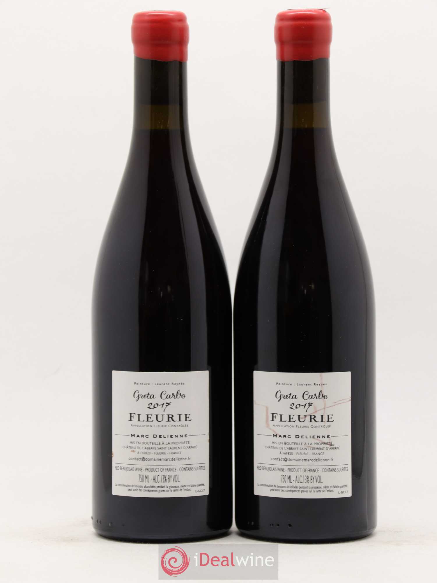 Fleurie Greta Carbo Marc Delienne 2017 - Lot de 2 bouteilles - 1