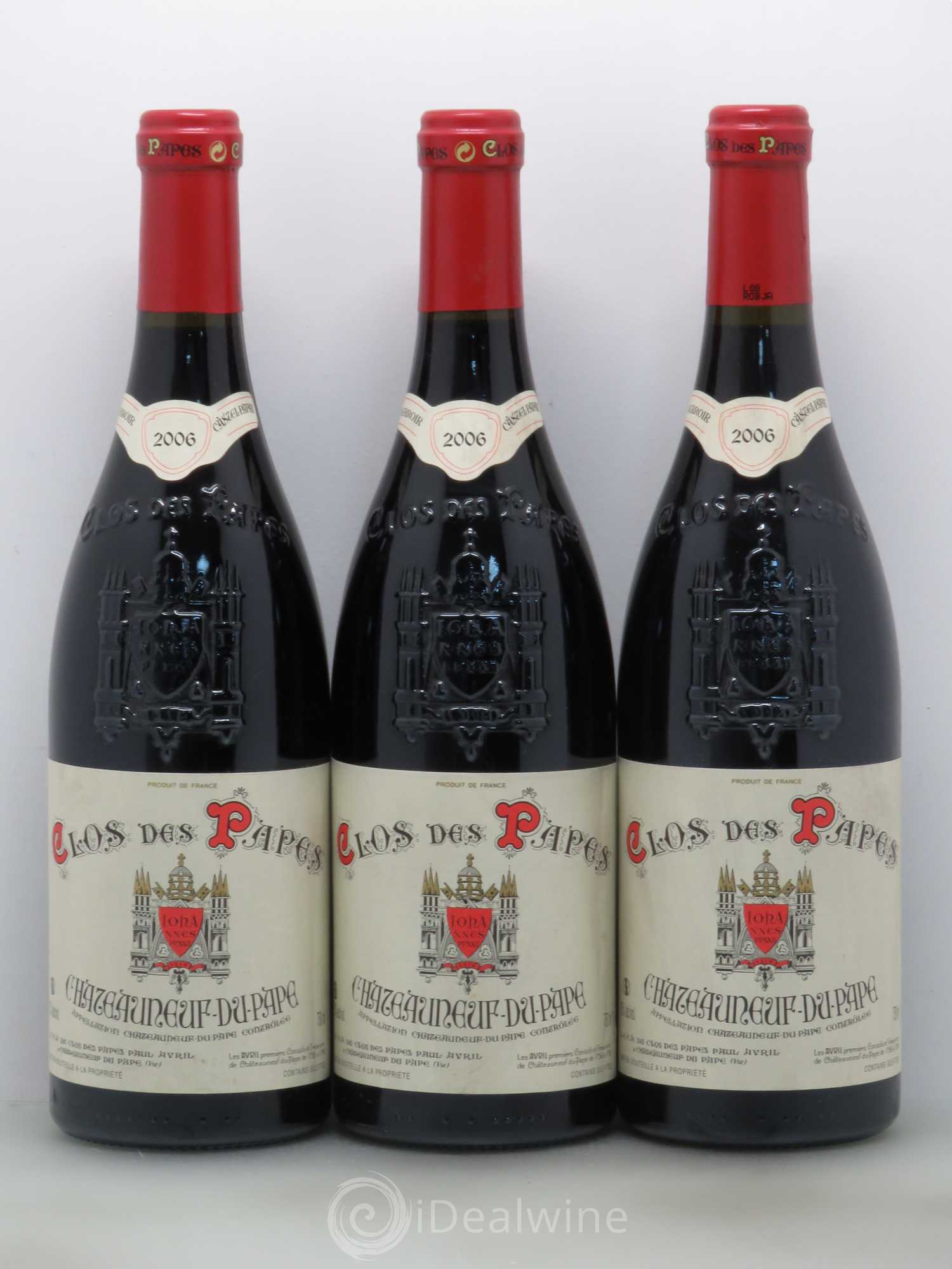 Châteauneuf-du-Pape Clos des Papes - Paul Avril 2006 - Lot de 3 bouteilles - 0