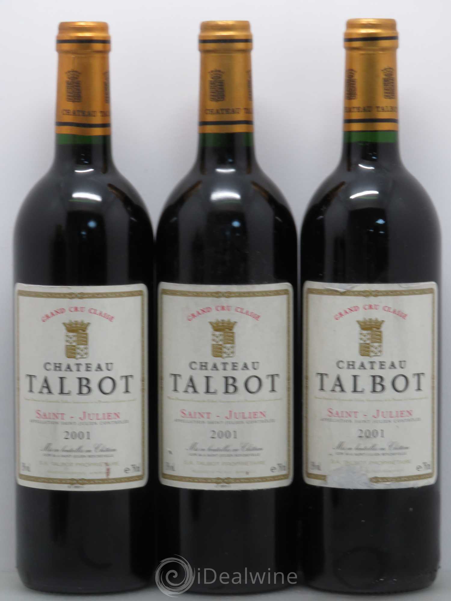 Château Talbot 4ème Grand Cru Classé 2001 - Lot de 5 bouteilles - 1