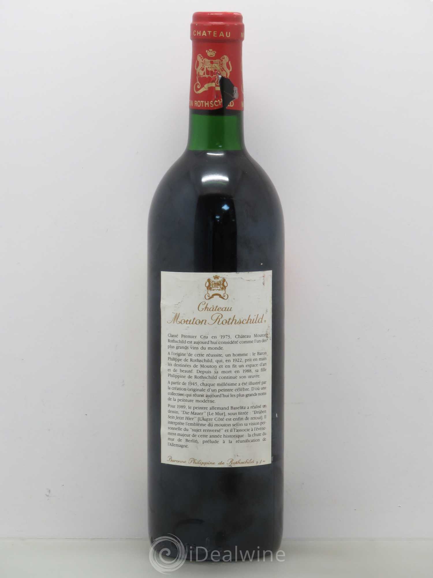 Château Mouton Rothschild 1er Grand Cru Classé 1989 - Lot de 1 bouteille - 1