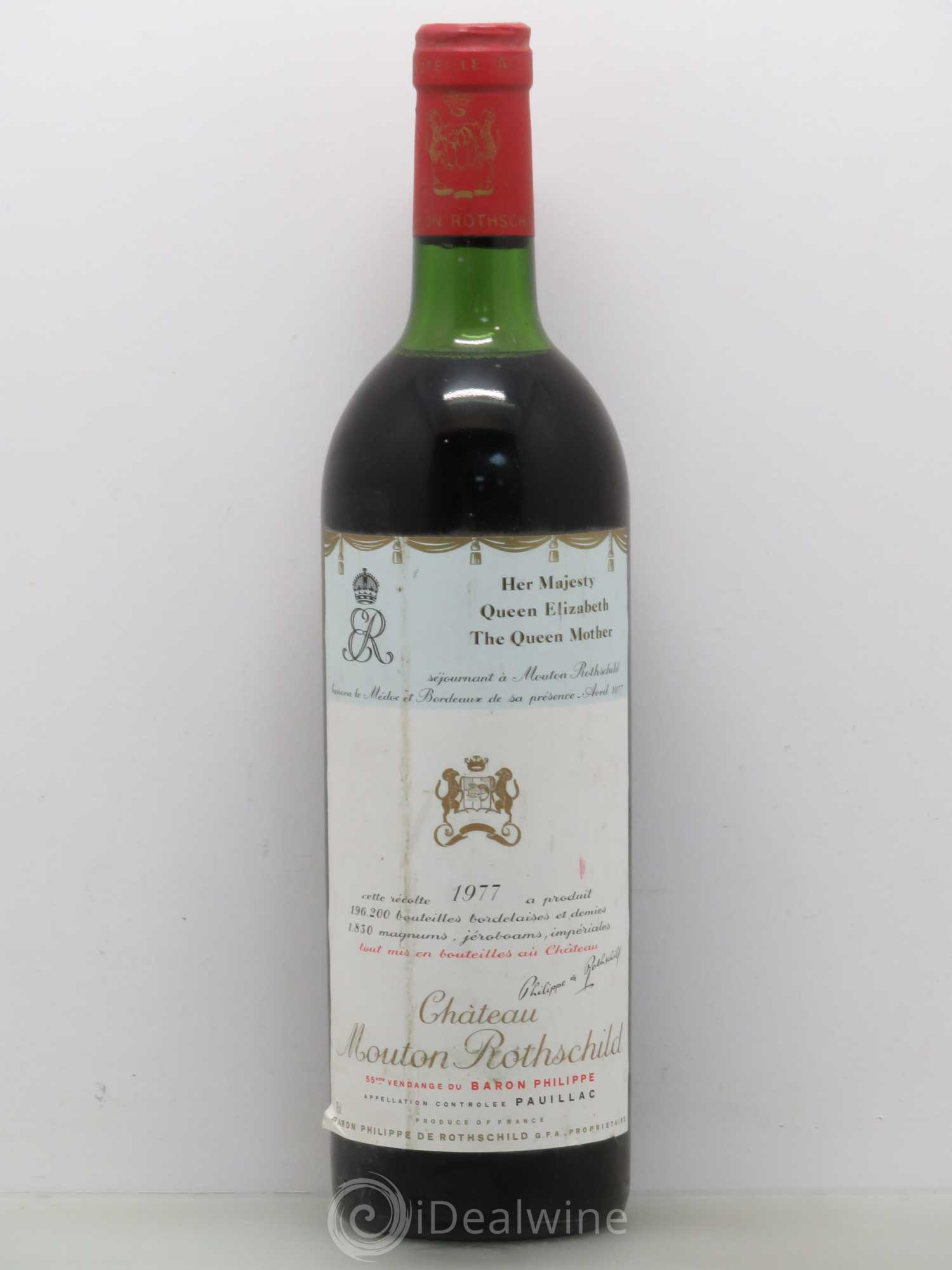 Château Mouton Rothschild 1er Grand Cru Classé 1977 - Lot de 1 bouteille - 0