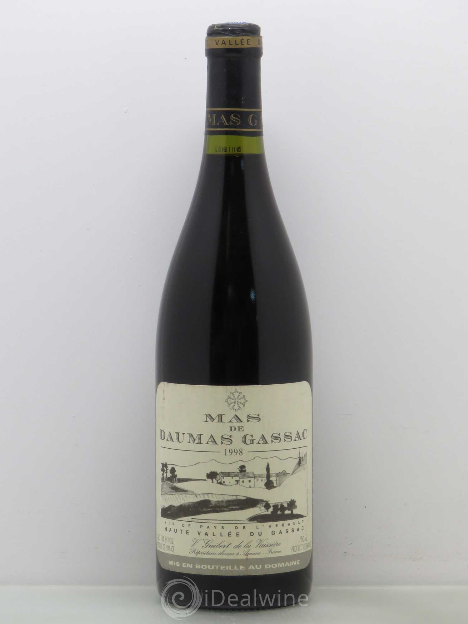 Saint-Guilhem-le-Désert - Cité d'Aniane Mas Daumas Gassac Famille Guibert de La Vaissière 1998 - Lot de 1 bouteille - 0