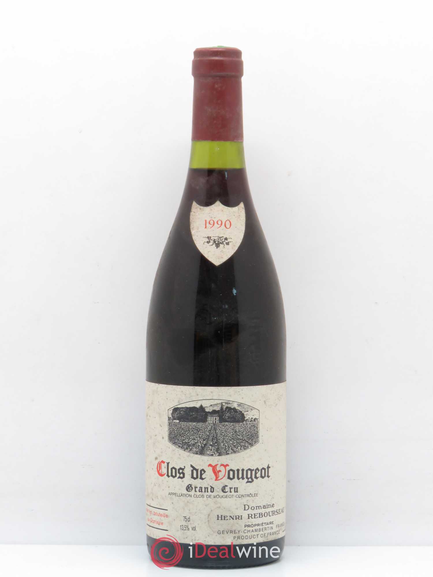 Clos de Vougeot Grand Cru Henri Rebourseau (Domaine) 1990 - Lot de 1 bouteille - 0