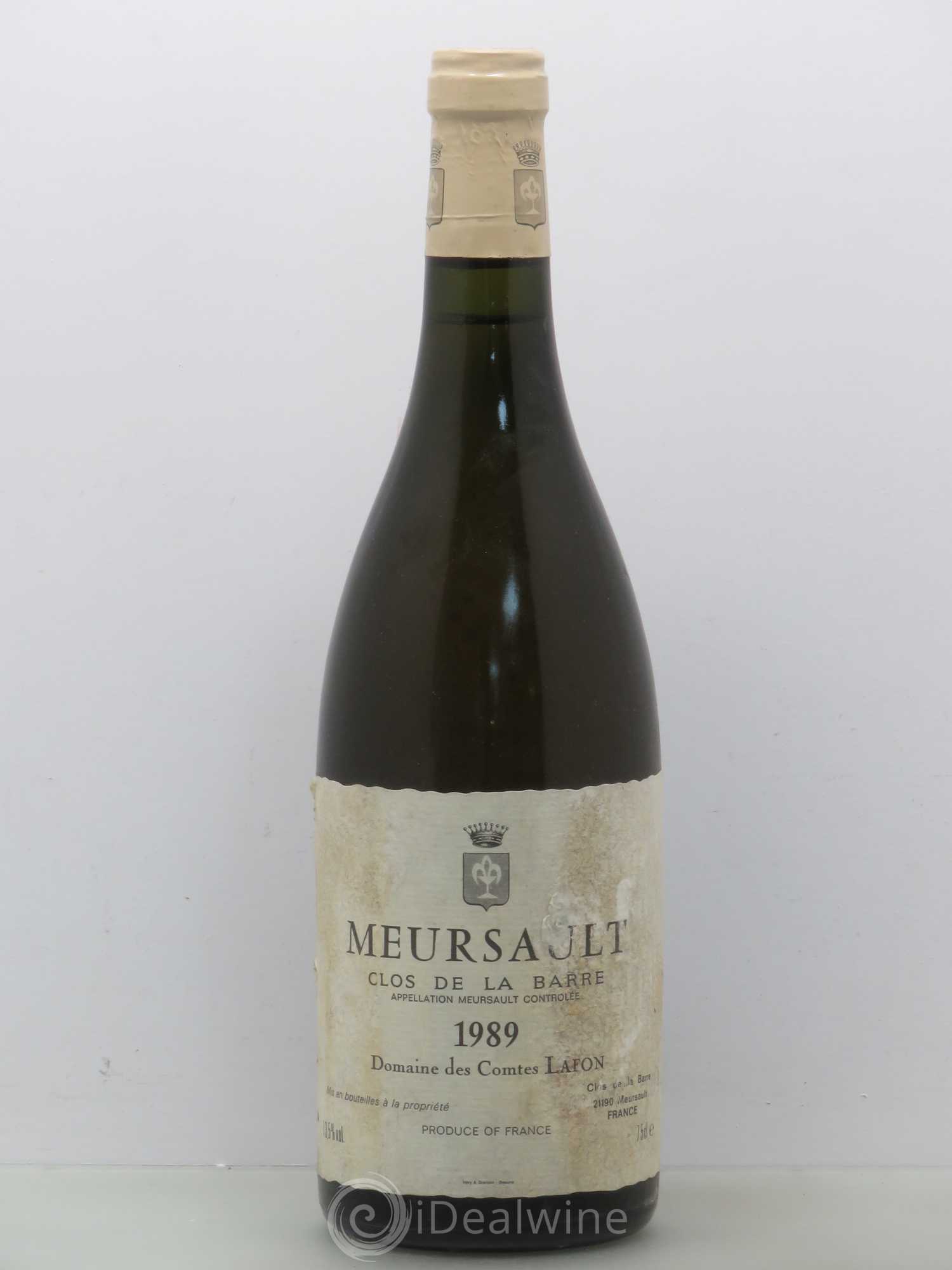 Meursault Clos de la Barre Comtes Lafon (Domaine des) 1989 - Lot de 1 bouteille - 0
