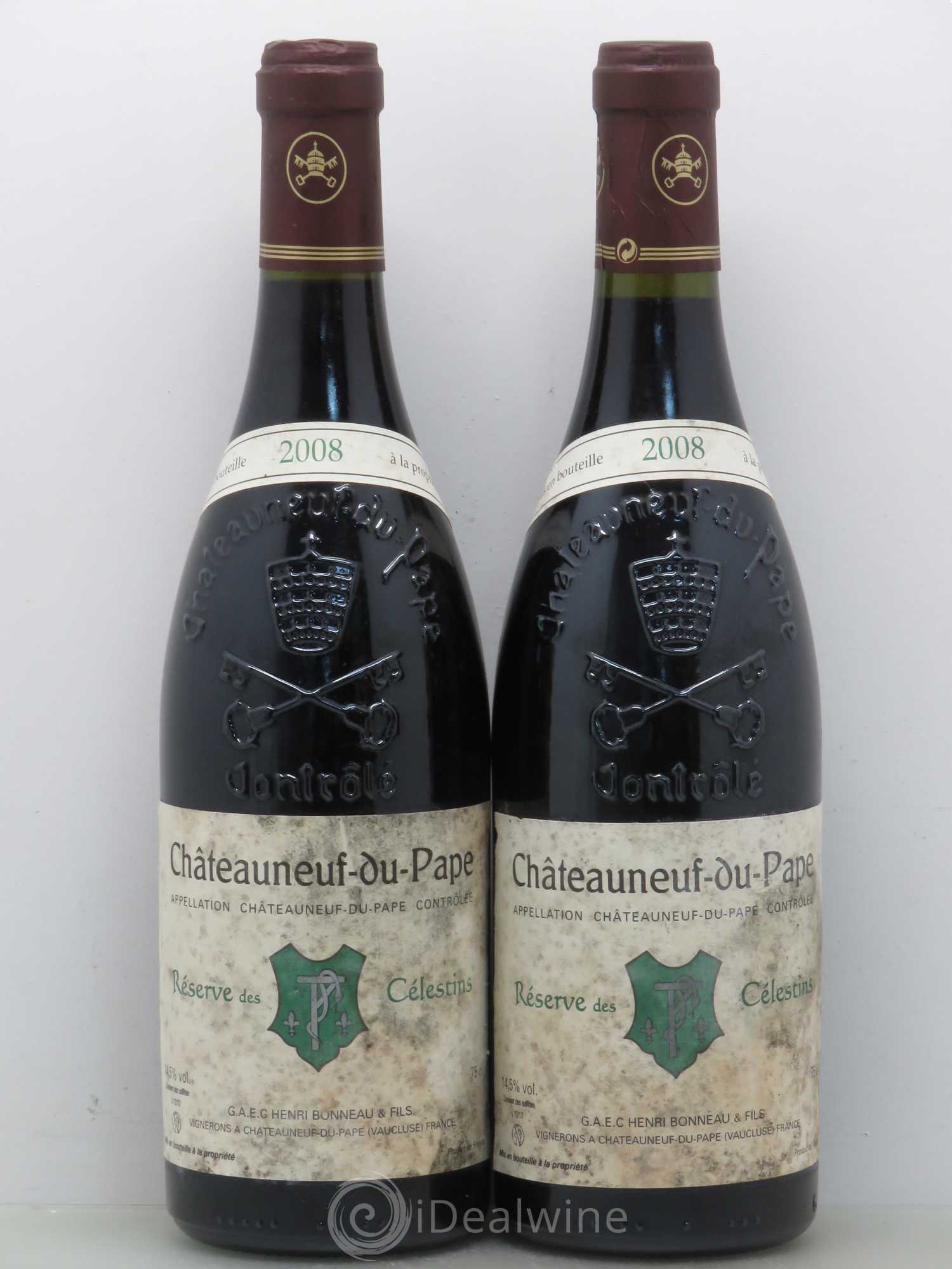 Châteauneuf-du-Pape Réserve des Célestins Henri Bonneau & Fils 2008 - Lot de 2 bouteilles - 0