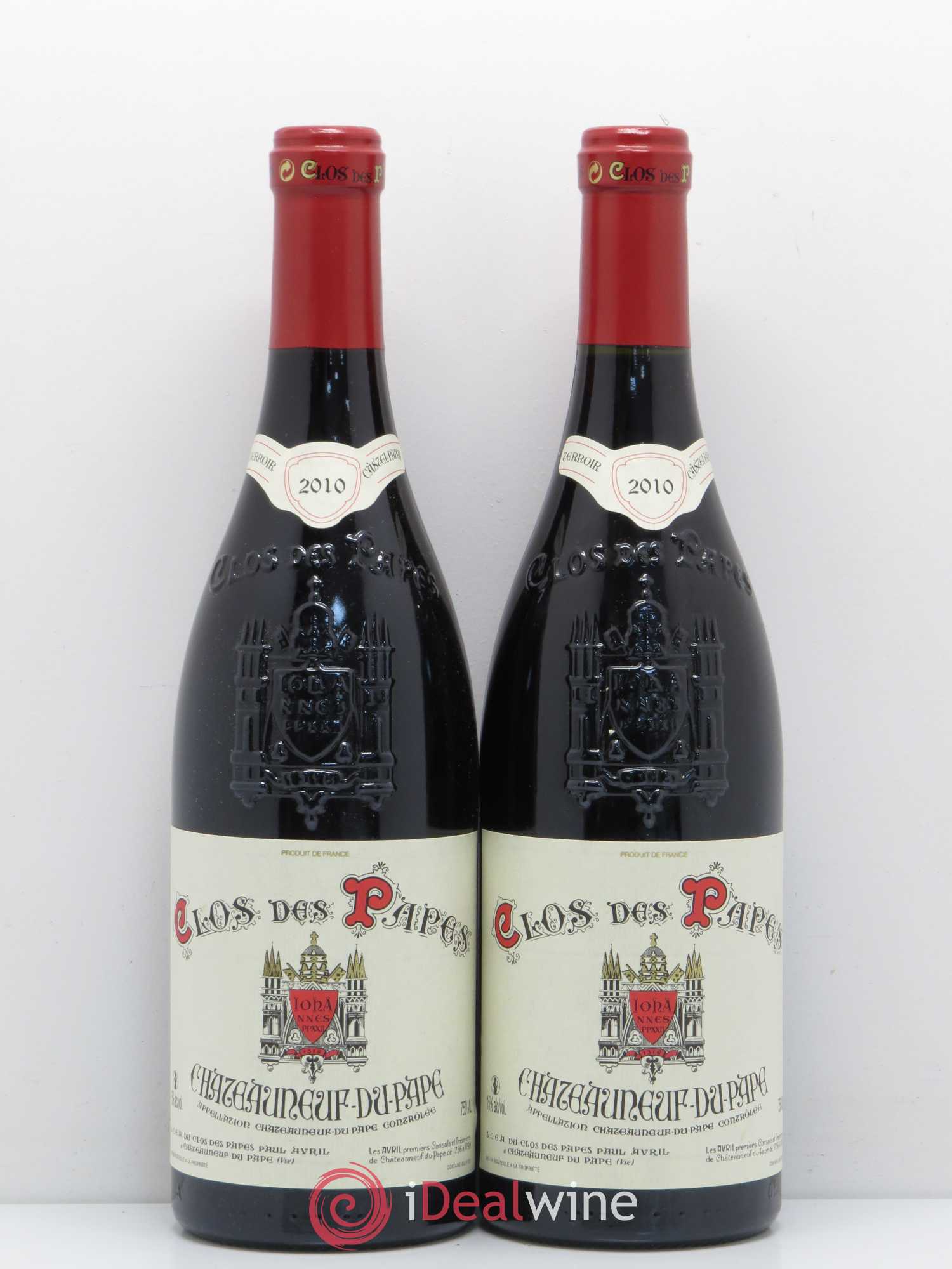 Châteauneuf-du-Pape Clos des Papes - Paul Avril 2010 - Lot de 2 bouteilles - 0