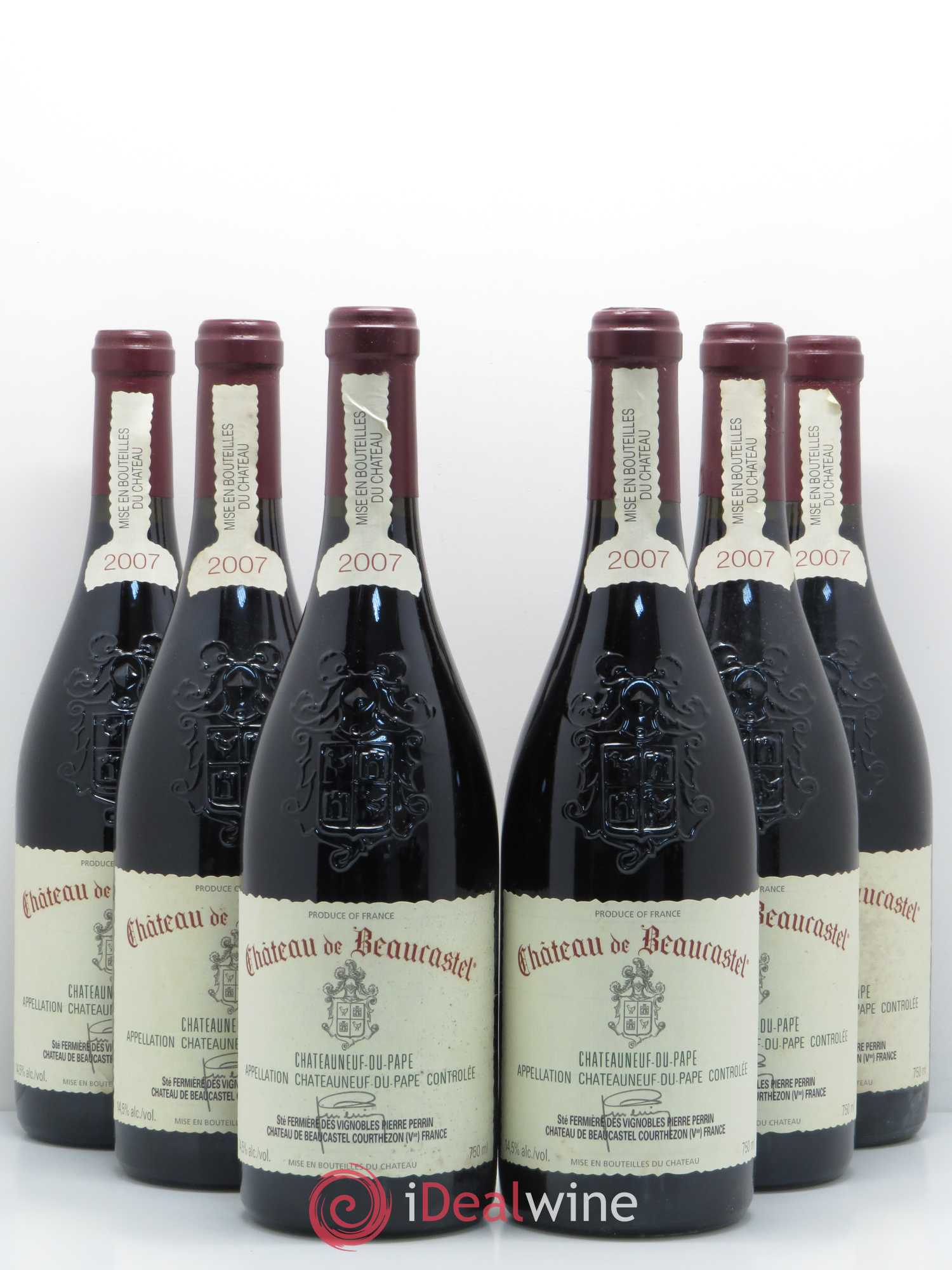 Châteauneuf-du-Pape Château de Beaucastel Famille Perrin 2007 - Lot de 6 bouteilles - 0