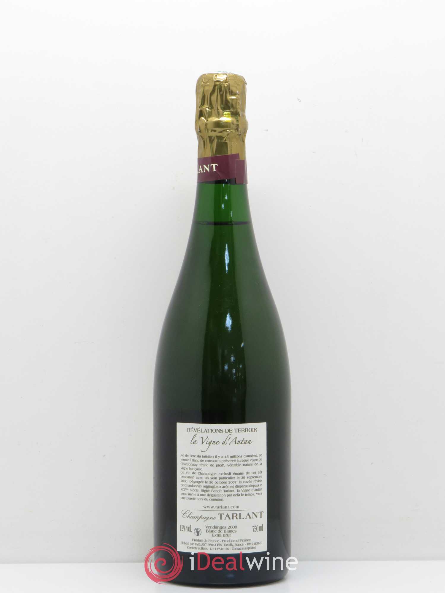 Champagne Tarlant La Vigne d'Antan Blanc de Blancs Extra Brut (sans prix de réserve) 2000 - Lot de 1 bouteille - 1