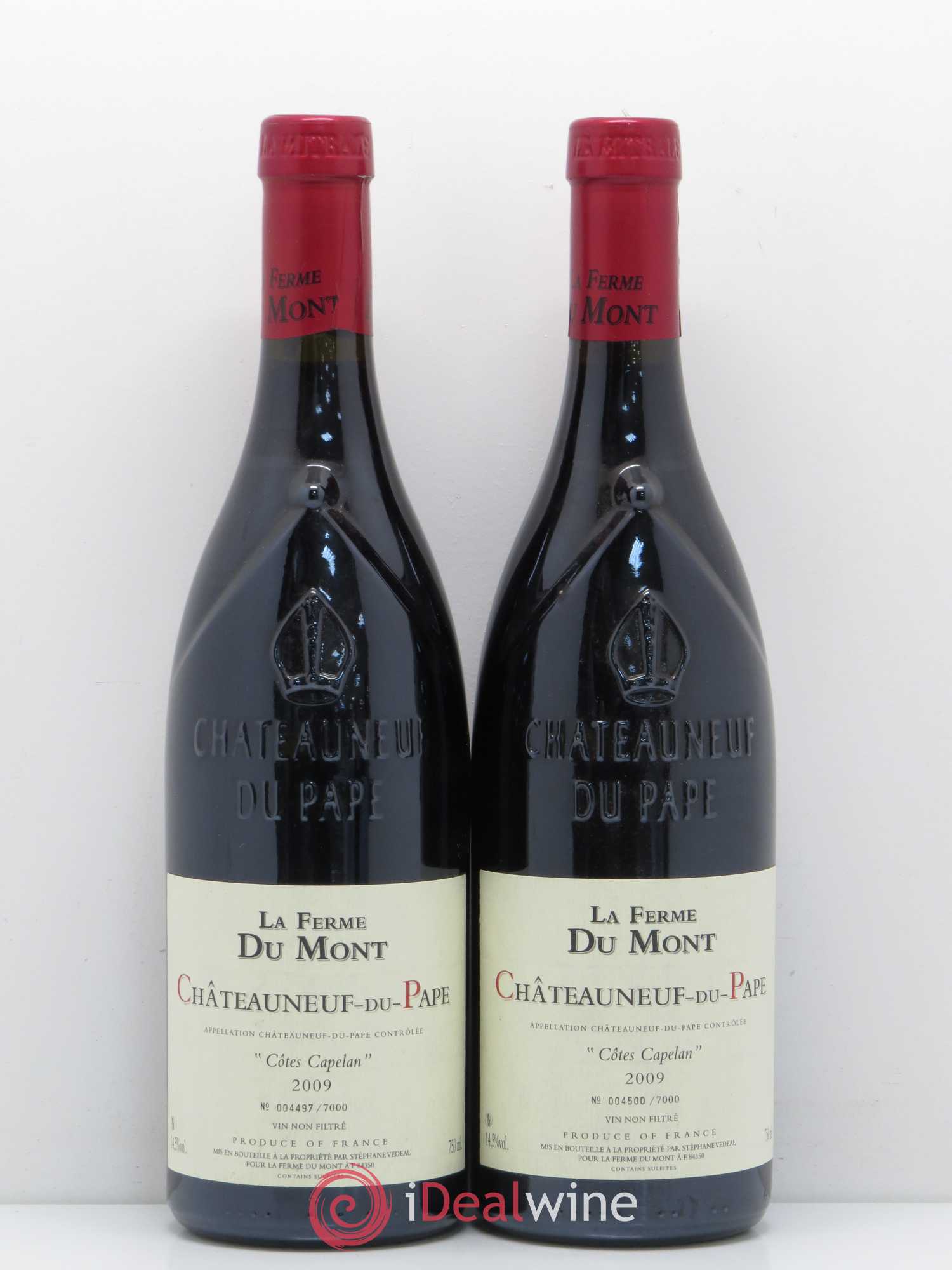 Châteauneuf-du-Pape Cotes Capelan Stephane Vedeau La Ferme du Mont 2009 - Posten von 2 Flaschen - 0