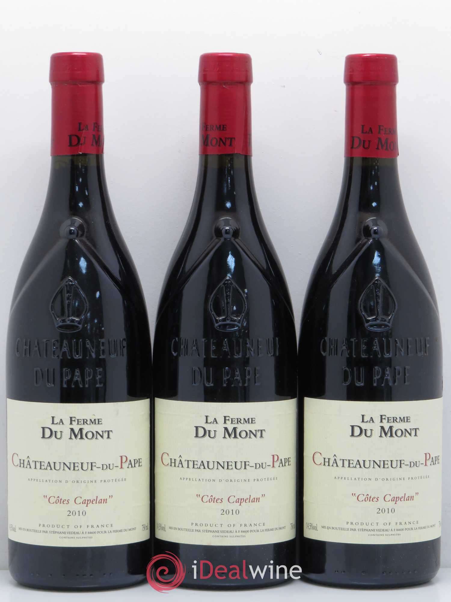 Châteauneuf-du-Pape Cotes Capelan Stephane Vedeau La Ferme du Mont 2010 - Posten von 3 Flaschen - 0