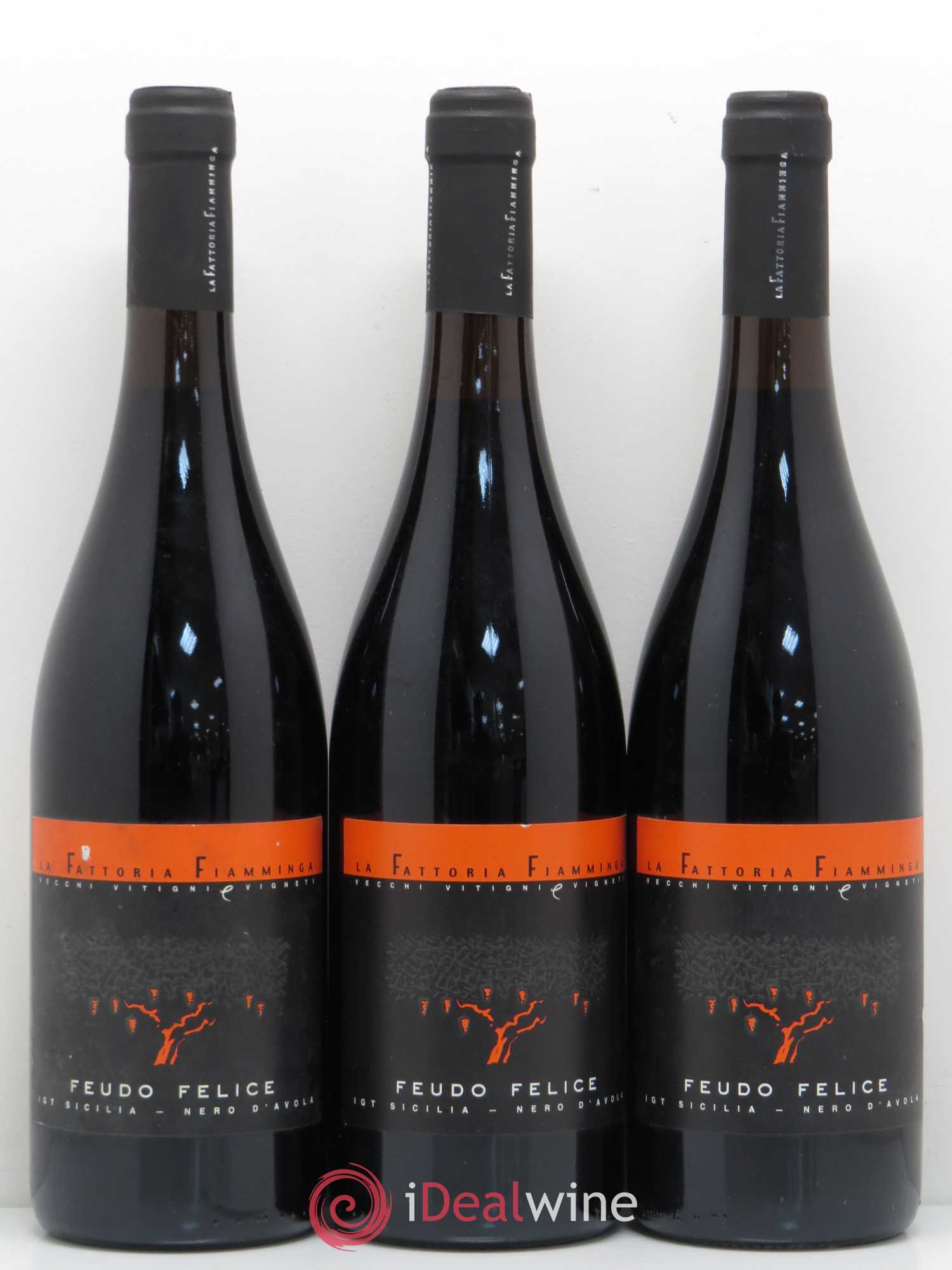 IGT Sicile Feudo Felice Nero d'Avola Fattoria Fiamminga 2003 - Posten von 3 Flaschen - 0
