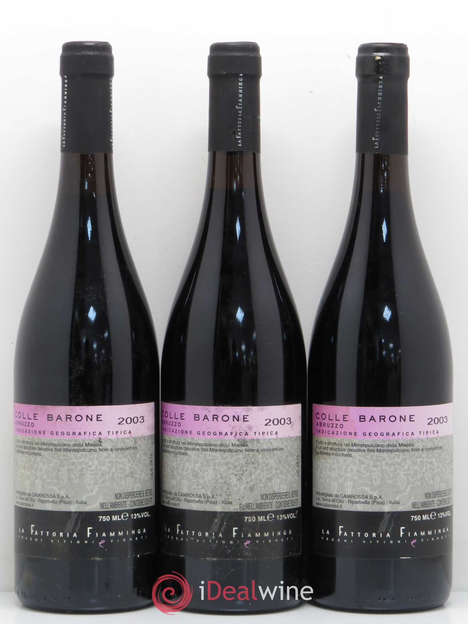 IGT Sicile Colle Barone Fattoria Fiamminga (sans prix de réserve) 2003 - Posten von 3 Flaschen - 1