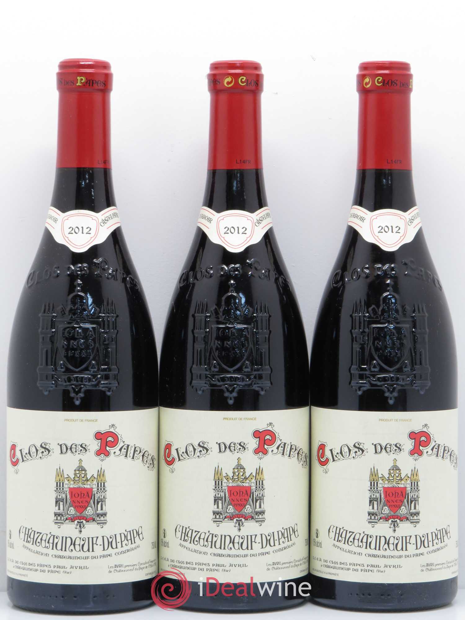 Châteauneuf-du-Pape Clos des Papes - Paul Avril 2012 - Lot de 3 bouteilles - 0