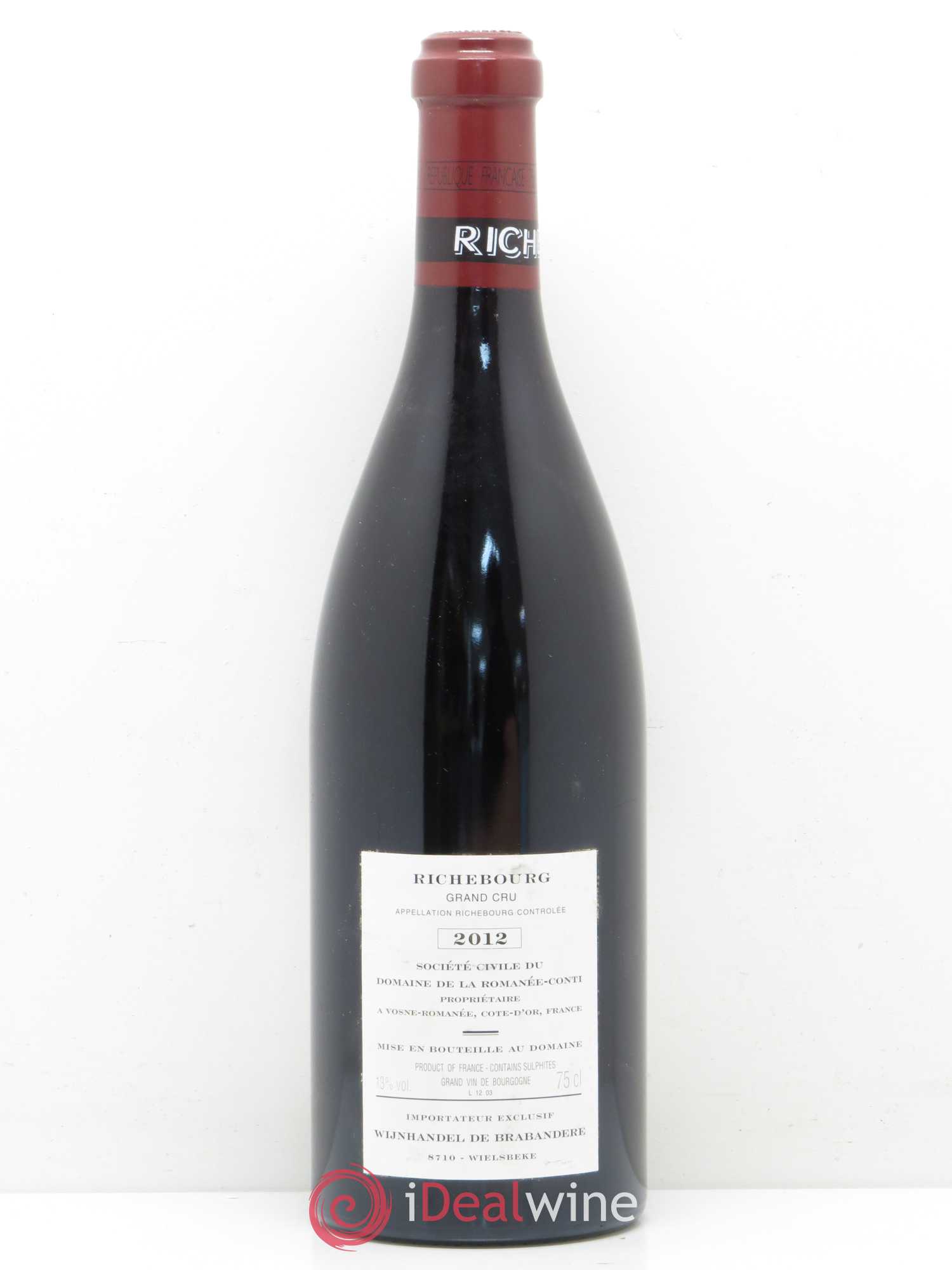 Richebourg Grand Cru Domaine de la Romanée-Conti 2012 - Lot de 1 bouteille - 1