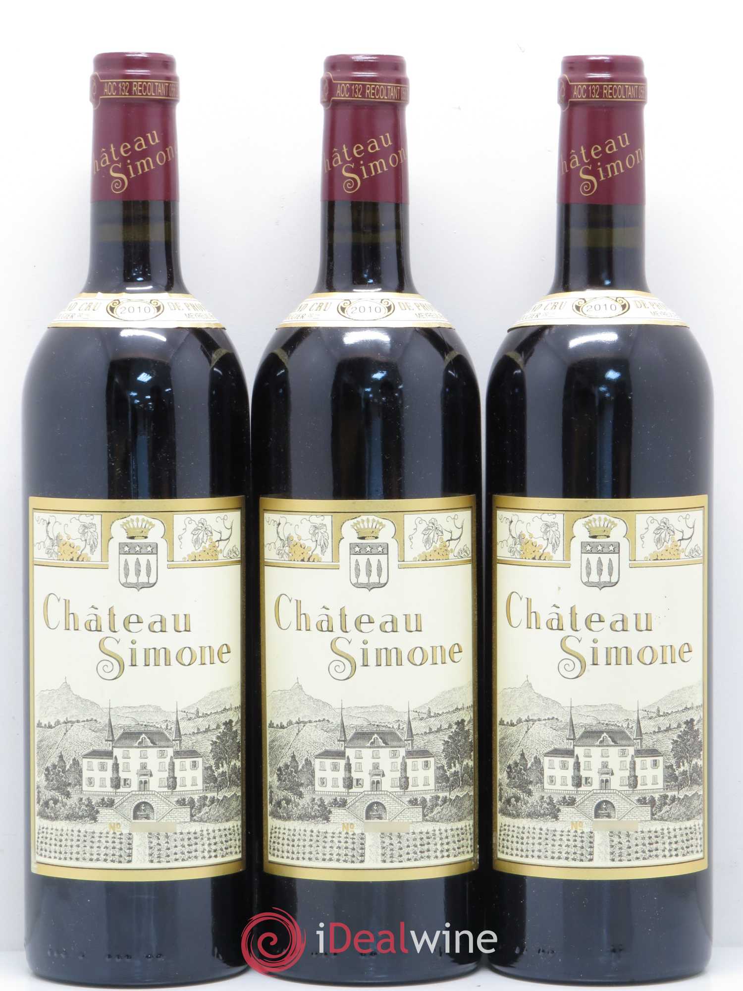 Palette Château Simone Famille Rougier (sans prix de réserve) 2010 - Lot de 3 bouteilles - 0