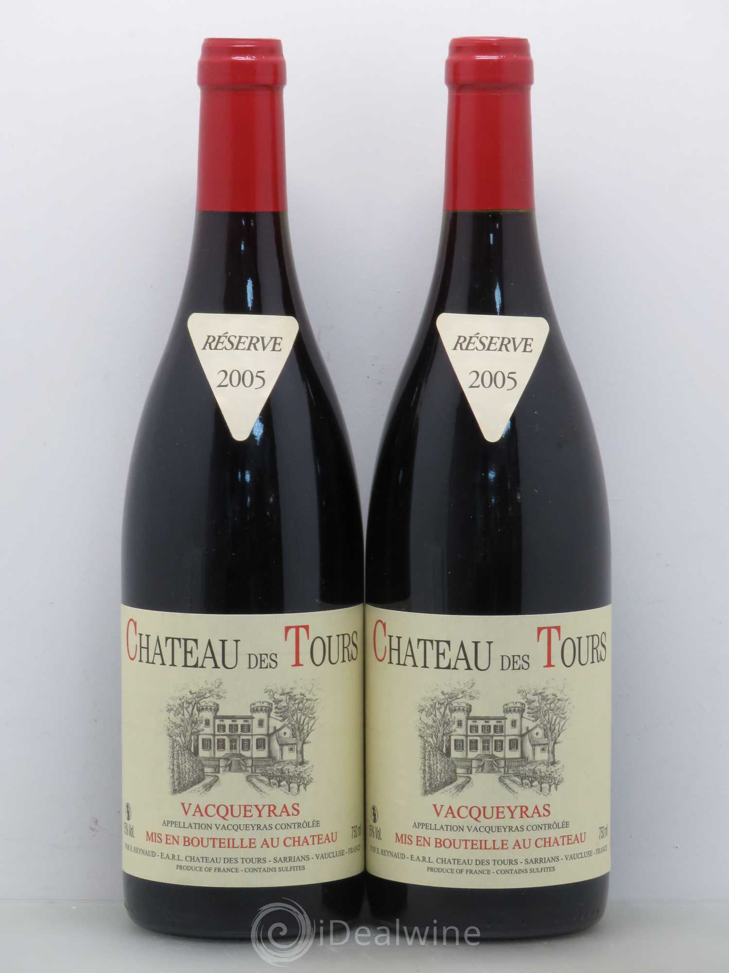 Vacqueyras Château des Tours Emmanuel Reynaud 2005 - Lot de 2 bouteilles - 0