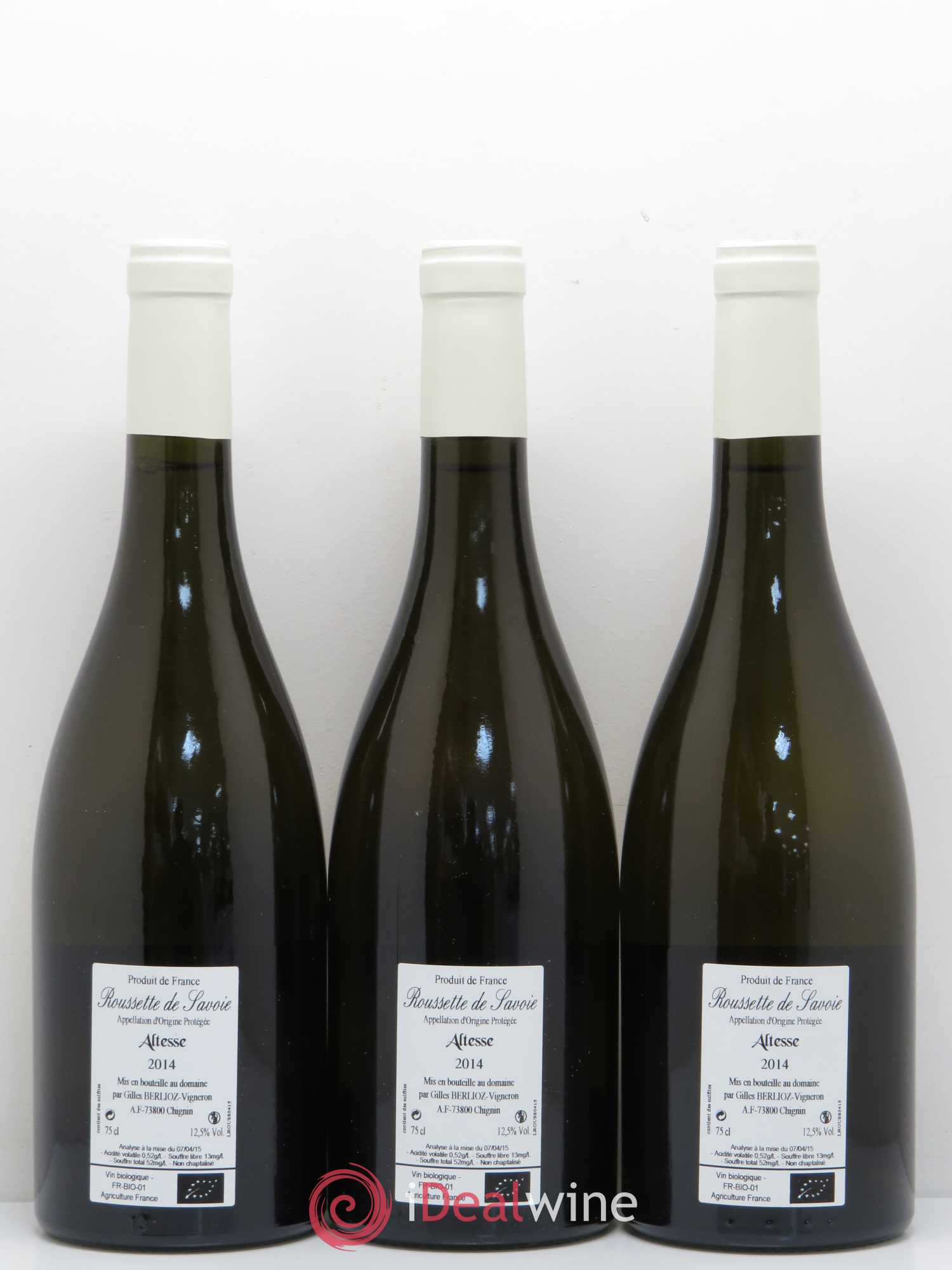 Roussette de Savoie El Hem Gilles Berlioz 2014 - Lot de 3 bouteilles - 1