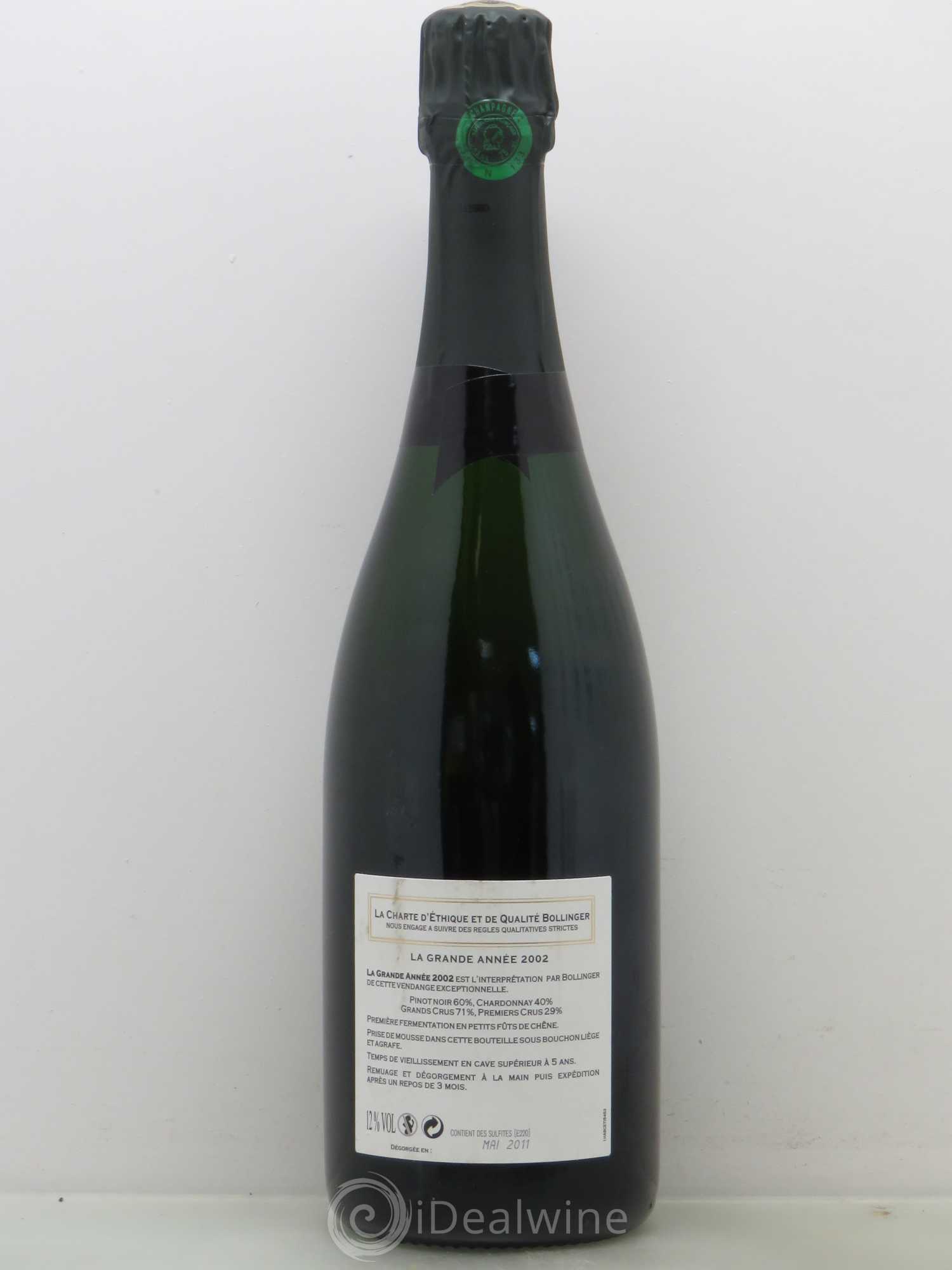 La Grande Année Brut Bollinger 2002 - Lot de 1 bouteille - 1