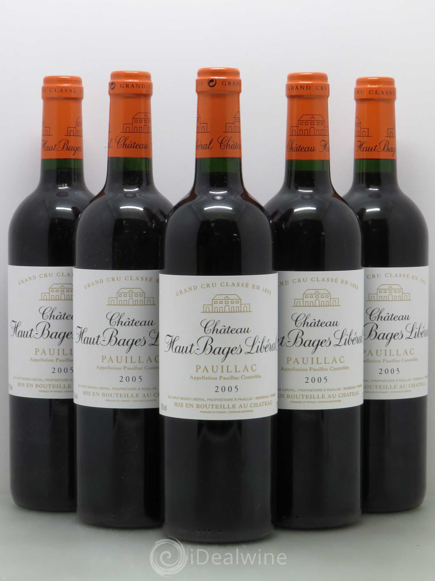 Château Haut Bages Libéral 5ème Grand Cru Classé 2005 - Lot de 5 bouteilles - 0