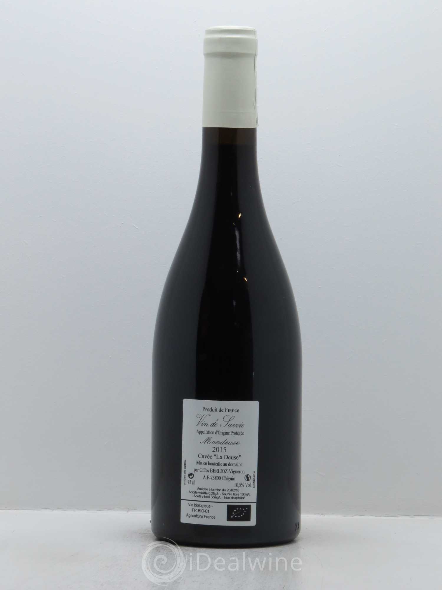 Vin de Savoie La Deuse Gilles Berlioz 2015 - Lot de 1 bouteille - 1