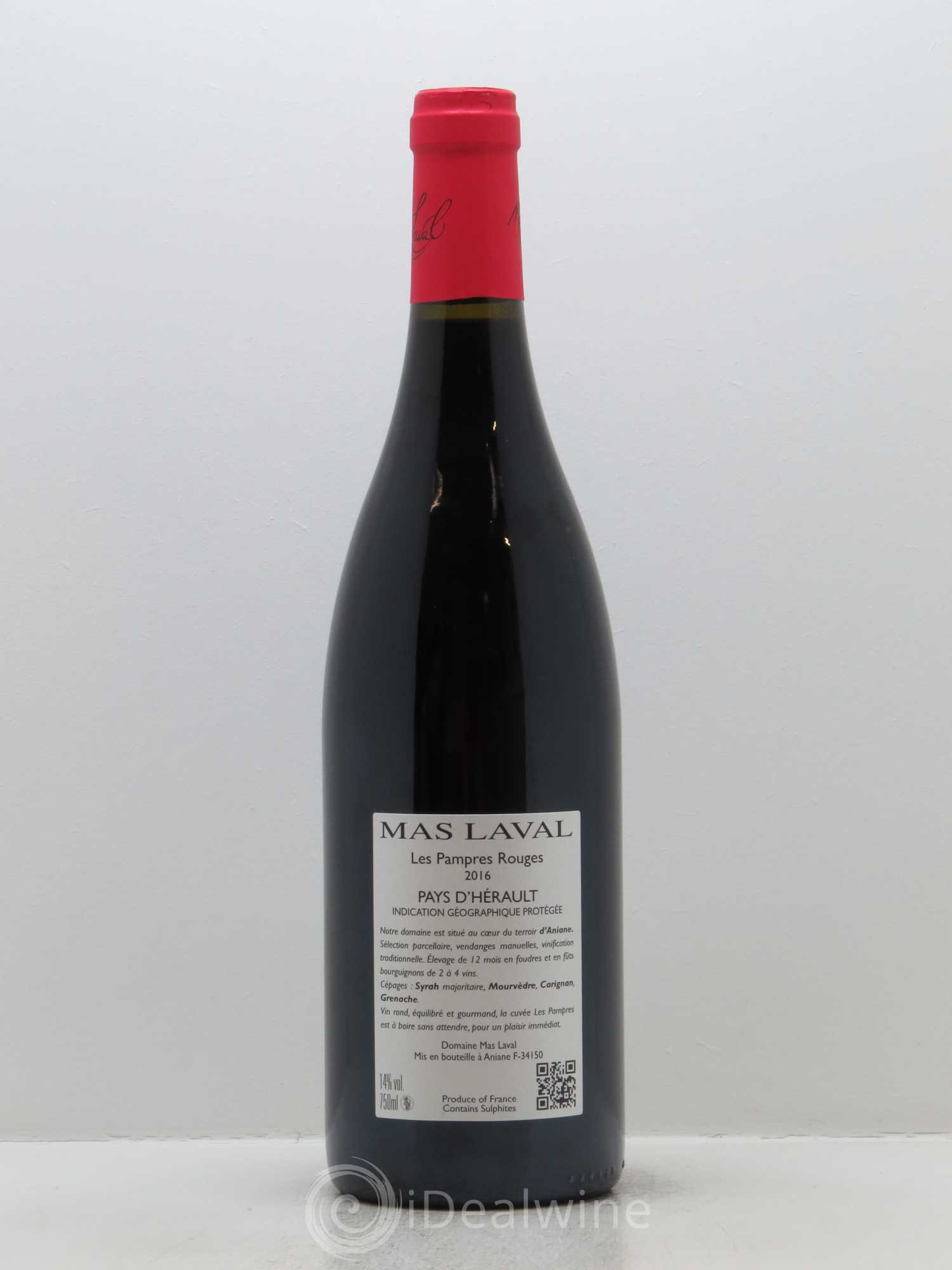 Pays d'Hérault Mas Laval Les Pampres Joël Laval 2016 - Lot de 1 bouteille - 1