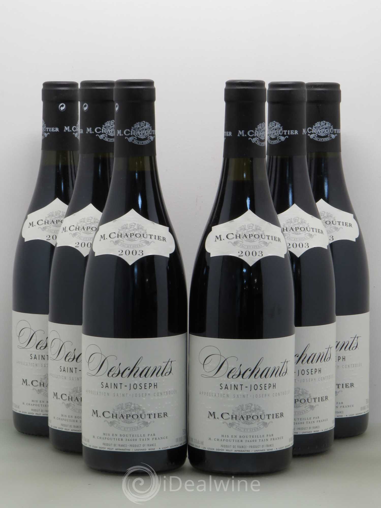 Saint-Joseph Deschants Chapoutier 2003 - Lot de 6 bouteilles - 0