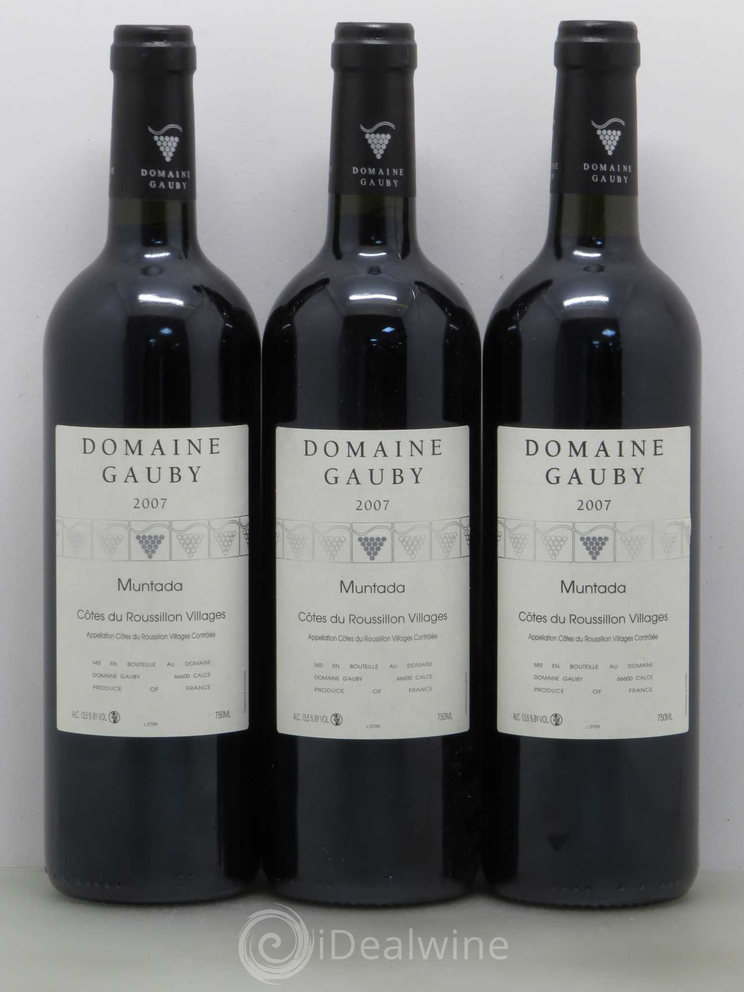 Côtes Catalanes (anciennement Côtes du Roussillon Villages) La Muntada Gauby (Domaine) 2007 - Lot de 3 bouteilles - 0