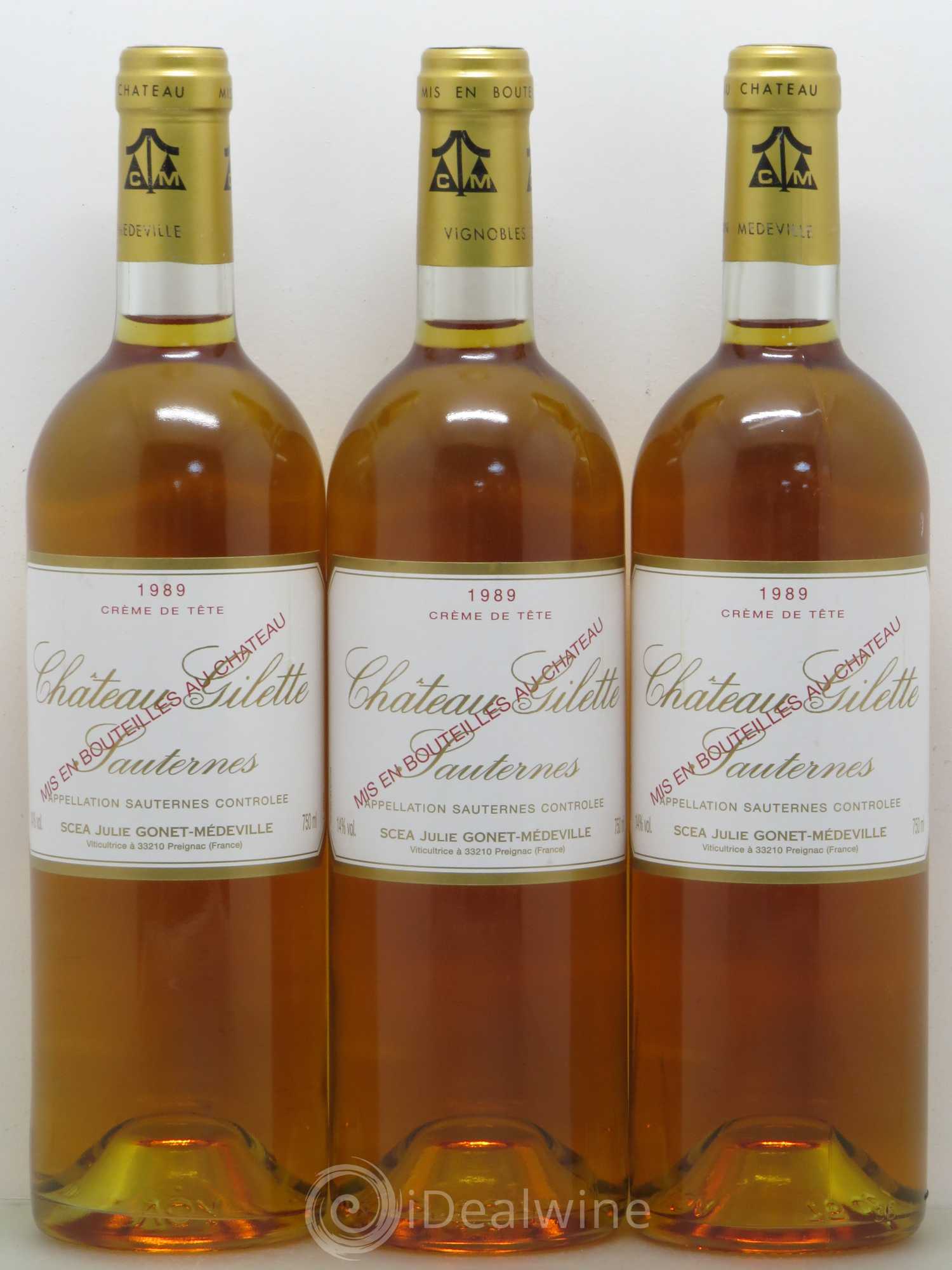 Château Gilette 1989 - Lot de 3 bouteilles - 0