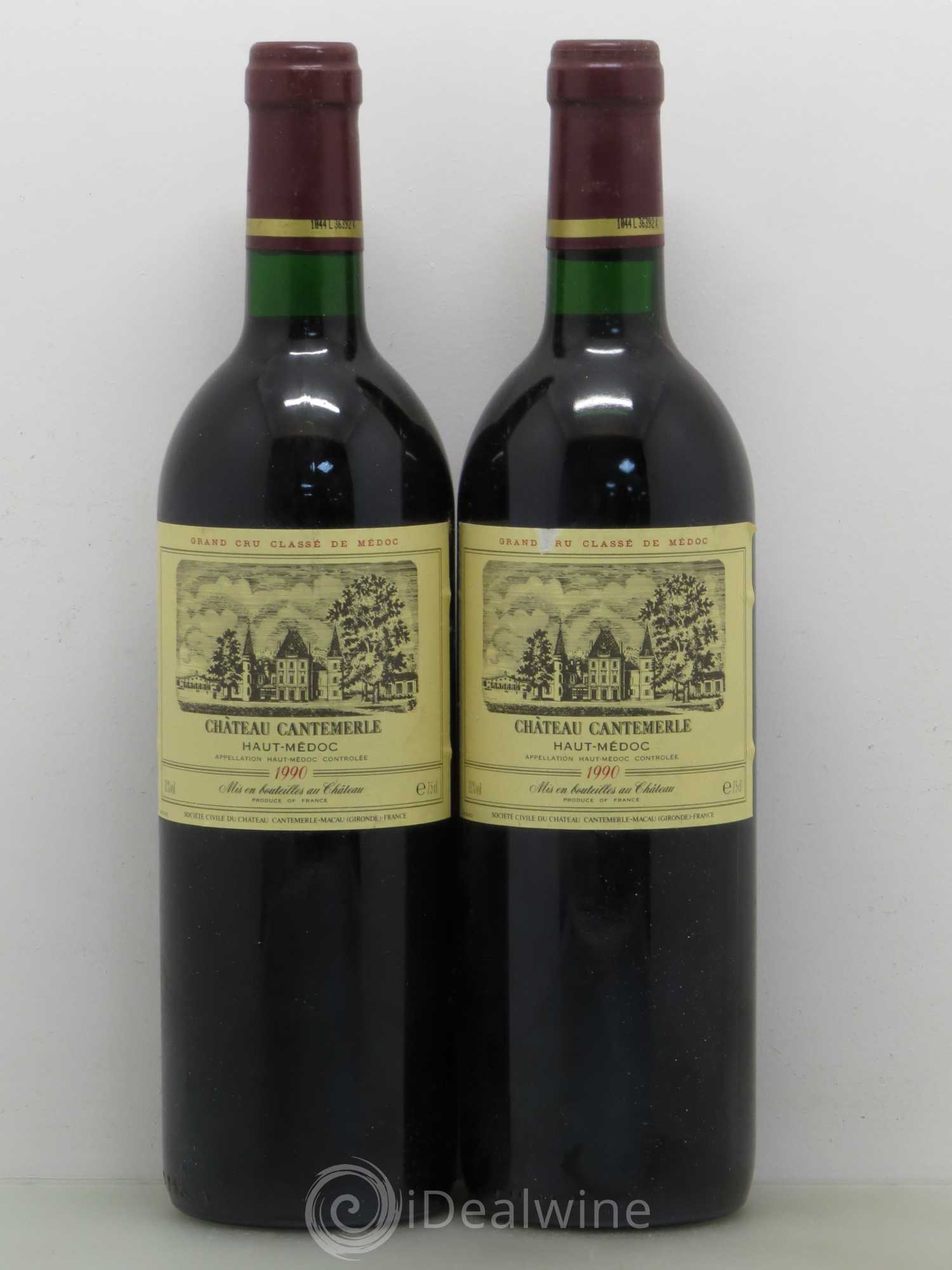 Château Cantemerle 5ème Grand Cru Classé 1990 - Lot de 2 bouteilles - 0