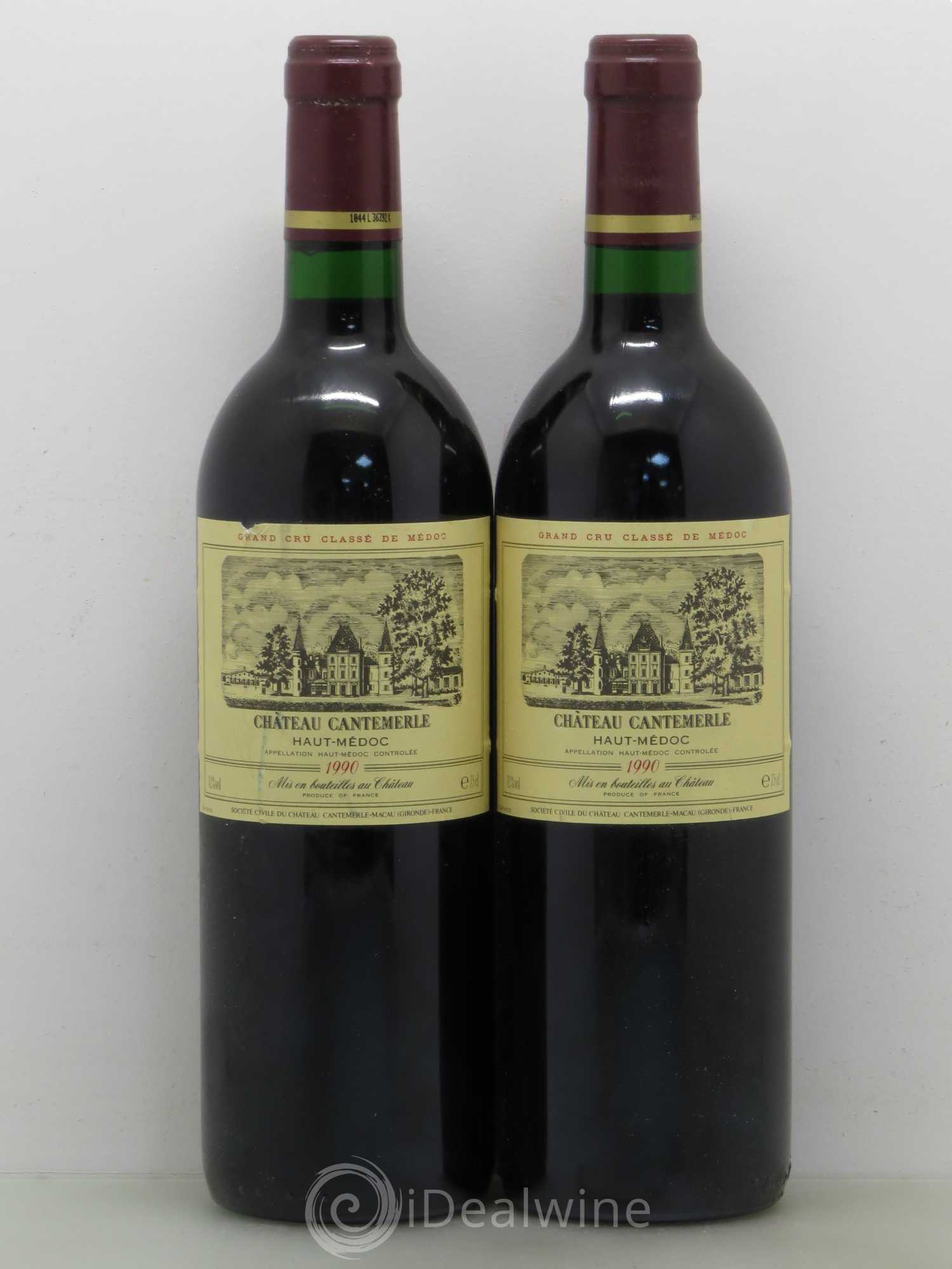 Château Cantemerle 5ème Grand Cru Classé 1990 - Lot de 2 bouteilles - 0