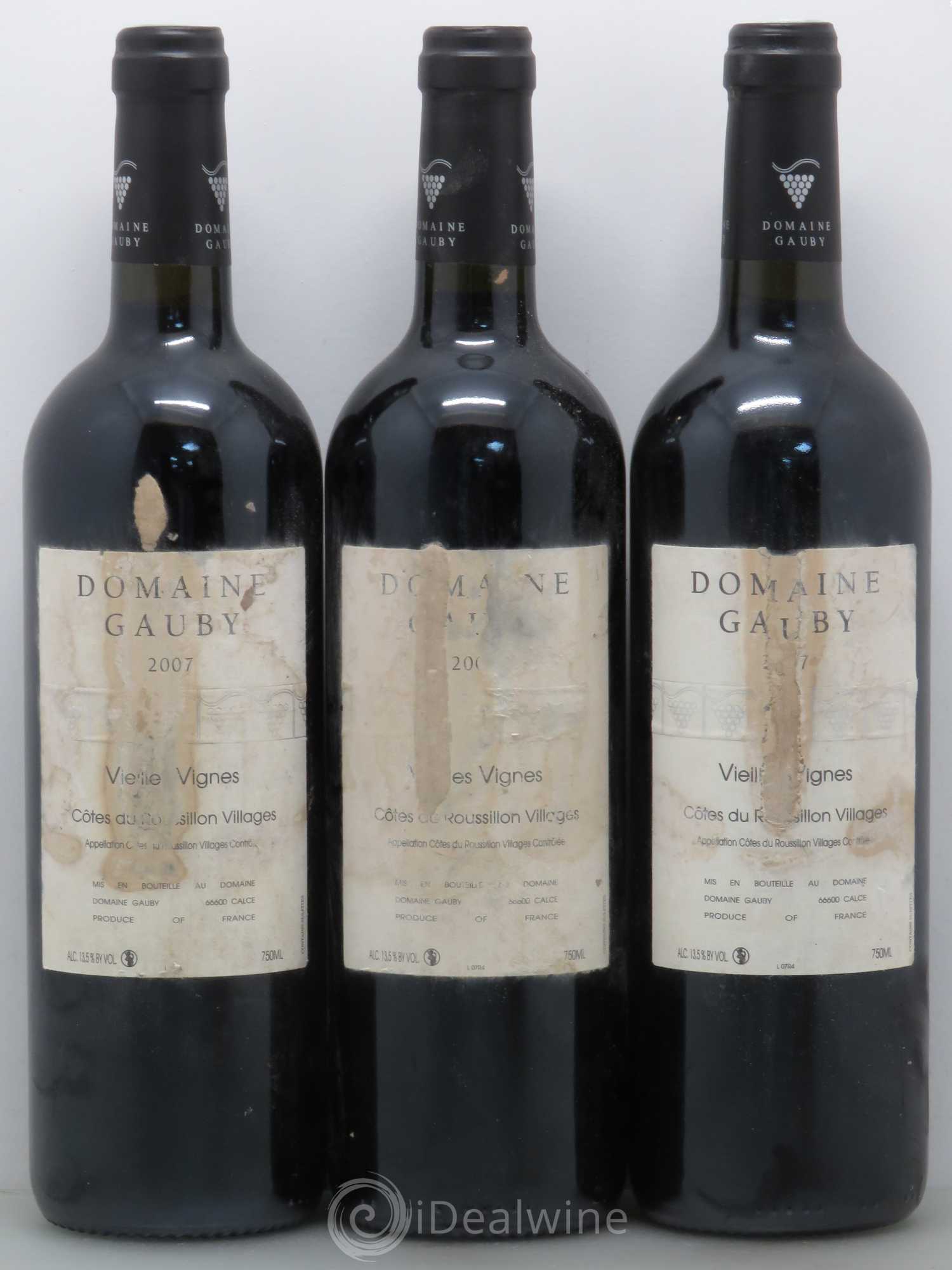 Côtes du Roussillon Villages Vieilles vignes Gauby (Domaine) 2007 - Lot de 3 bouteilles - 0