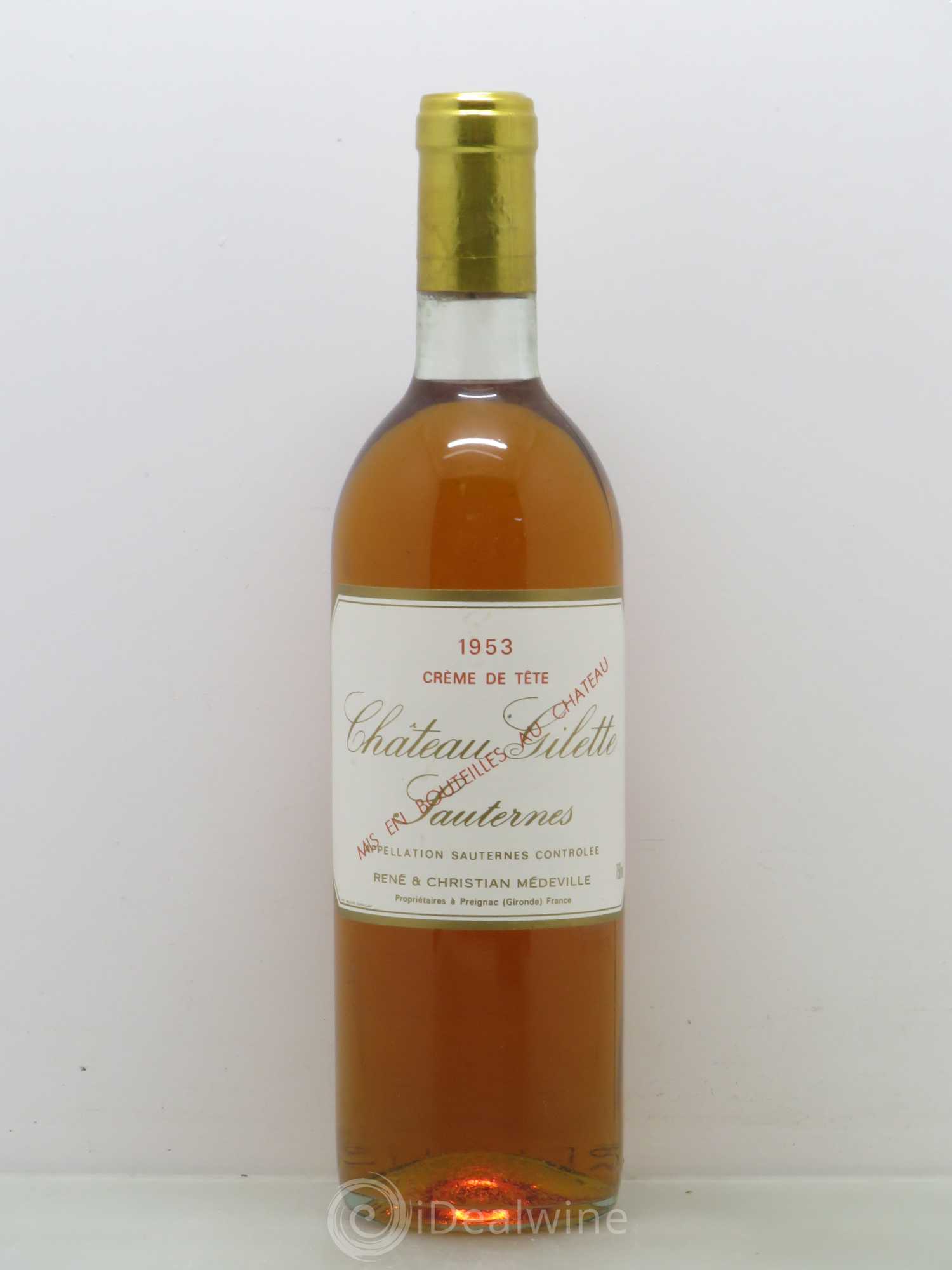 Château Gilette Crème de tête 1953 - Lotto di 1 bottiglia - 0