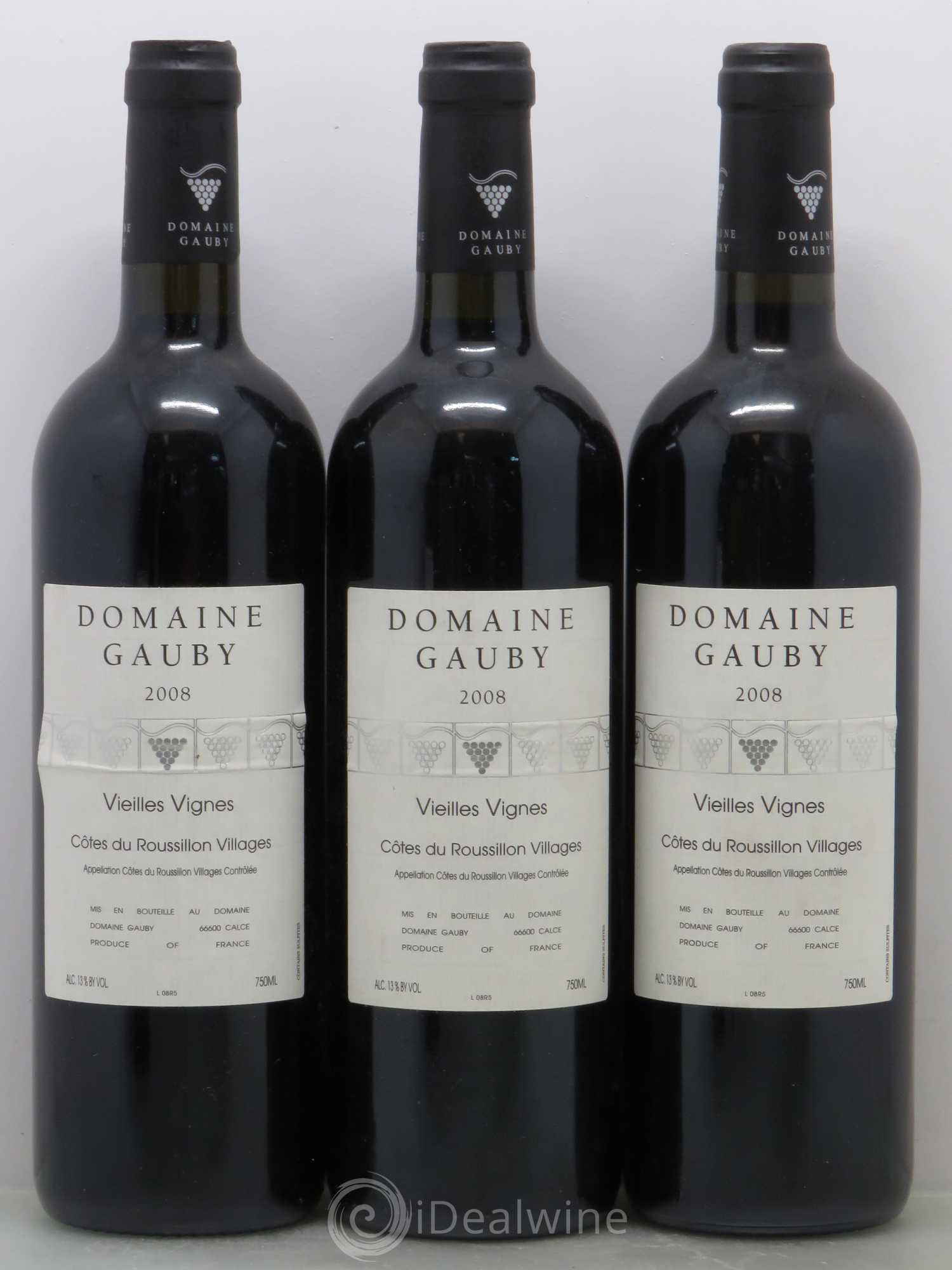Côtes du Roussillon Villages Vieilles vignes Gauby (Domaine) 2008 - Lot de 5 bouteilles - 1