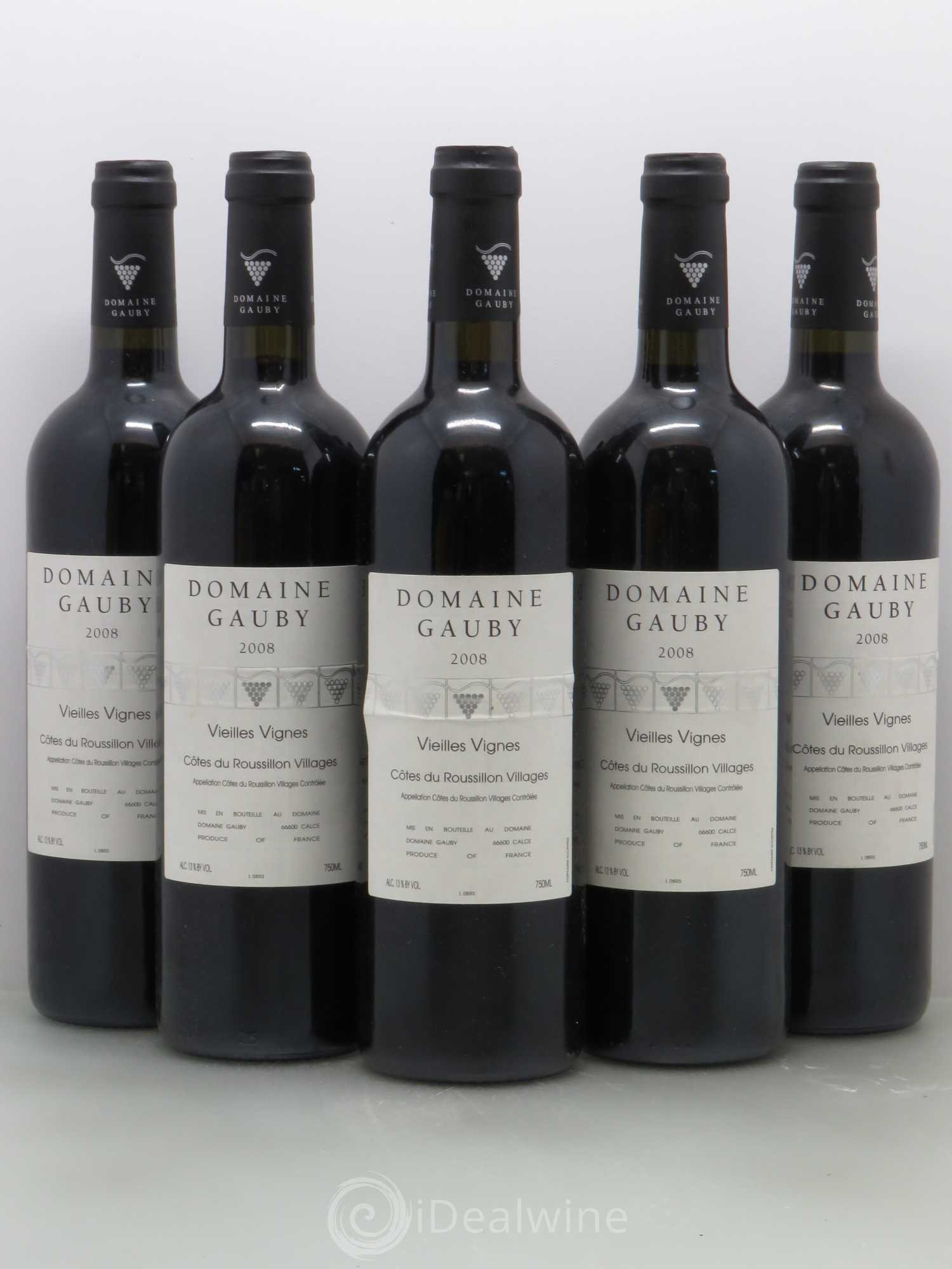 Côtes du Roussillon Villages Vieilles vignes Gauby (Domaine) 2008 - Lot de 5 bouteilles - 0