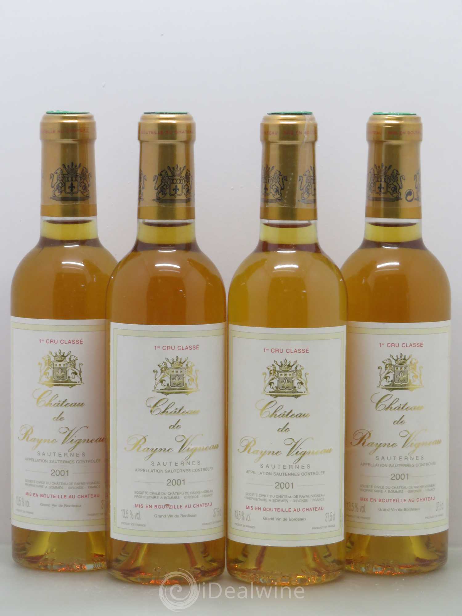 Château de Rayne Vigneau 1er Grand Cru Classé 2001 - Posten von 4 Demi-Flaschen - 0