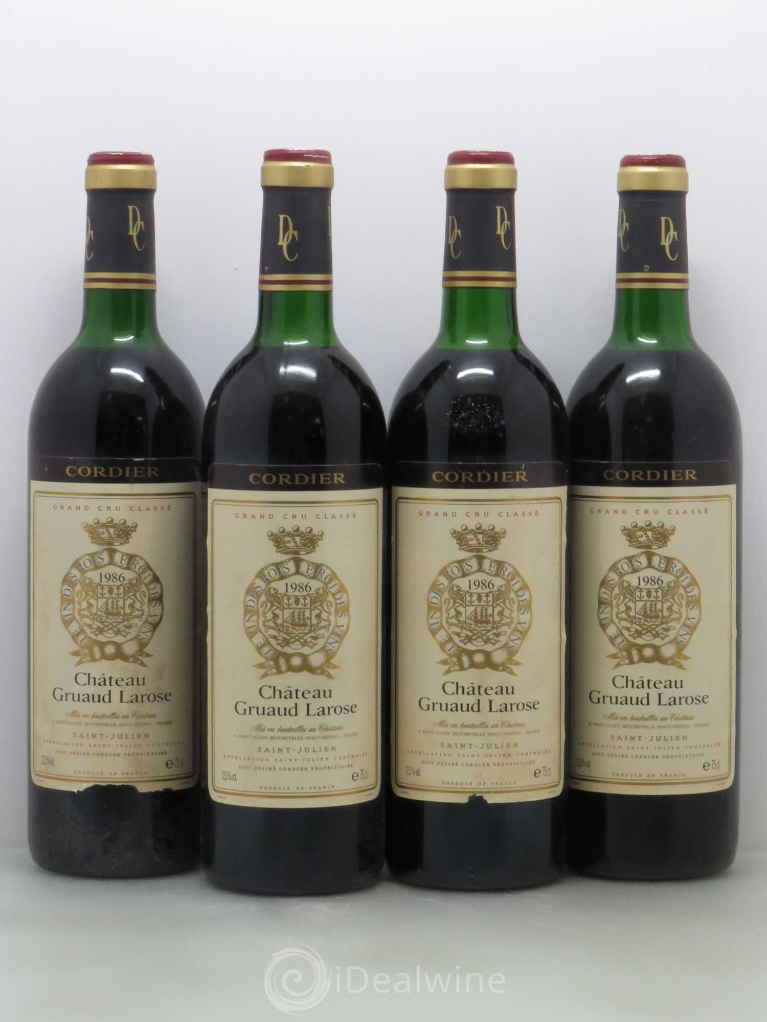 Château Gruaud Larose 2ème Grand Cru Classé 1986 - Lot de 4 bouteilles - 0