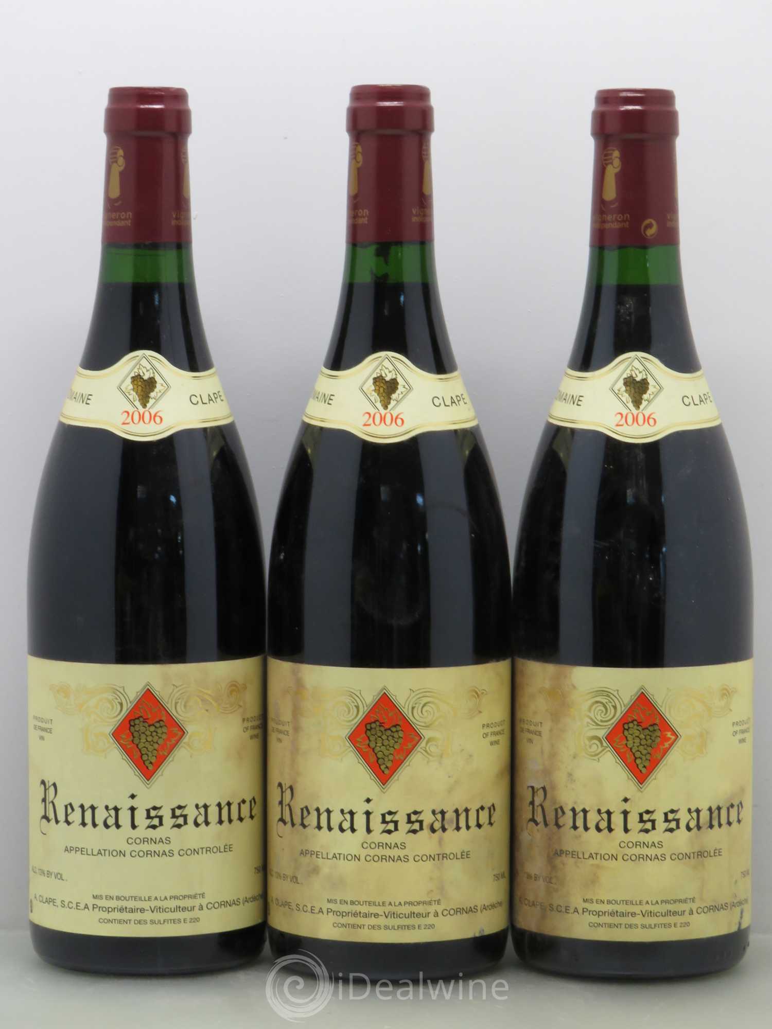 Cornas Renaissance Auguste Clape 2006 - Posten von 3 Flaschen - 0