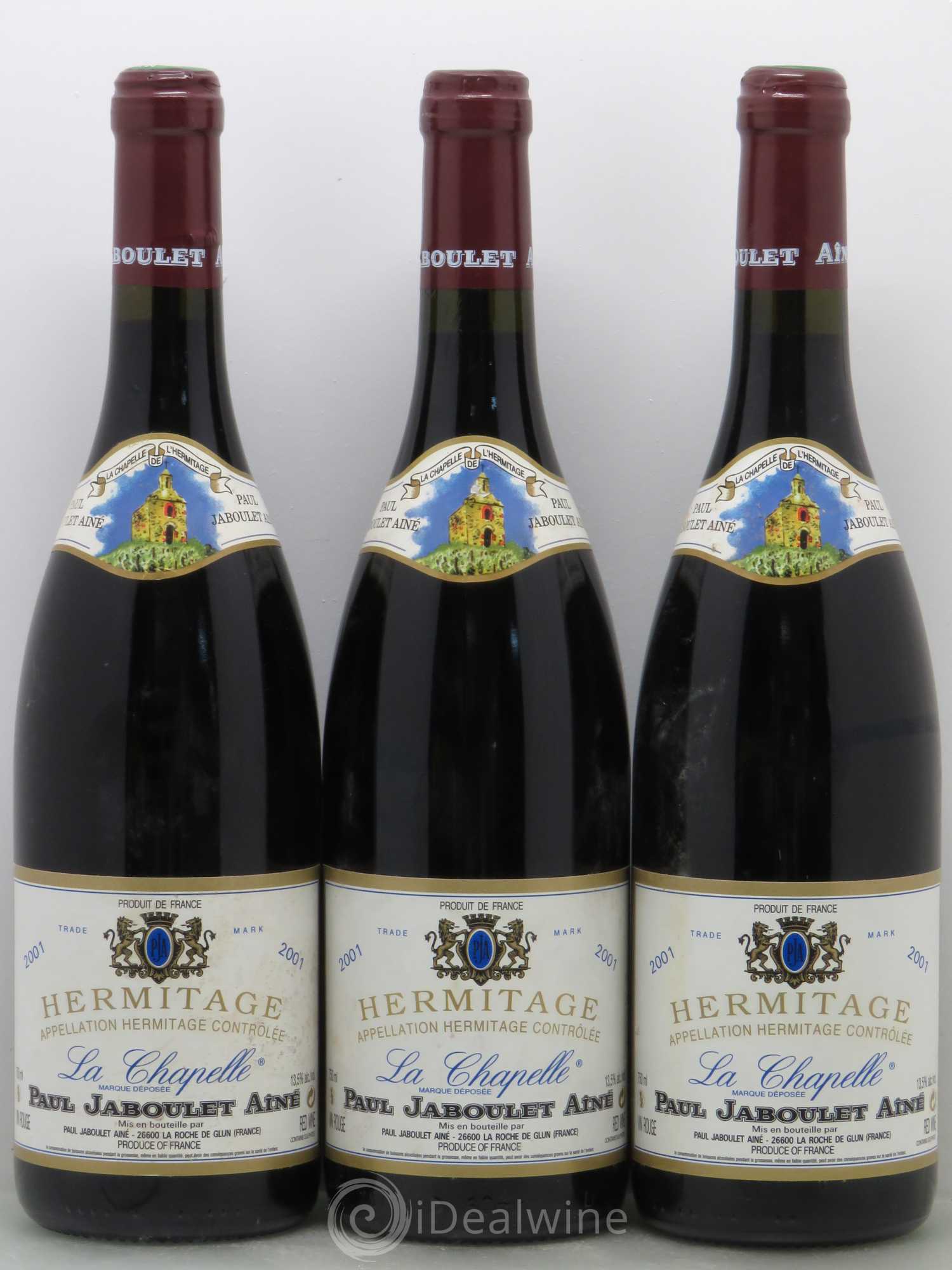 Hermitage La Chapelle Paul Jaboulet Ainé 2001 - Lot de 3 bouteilles - 0