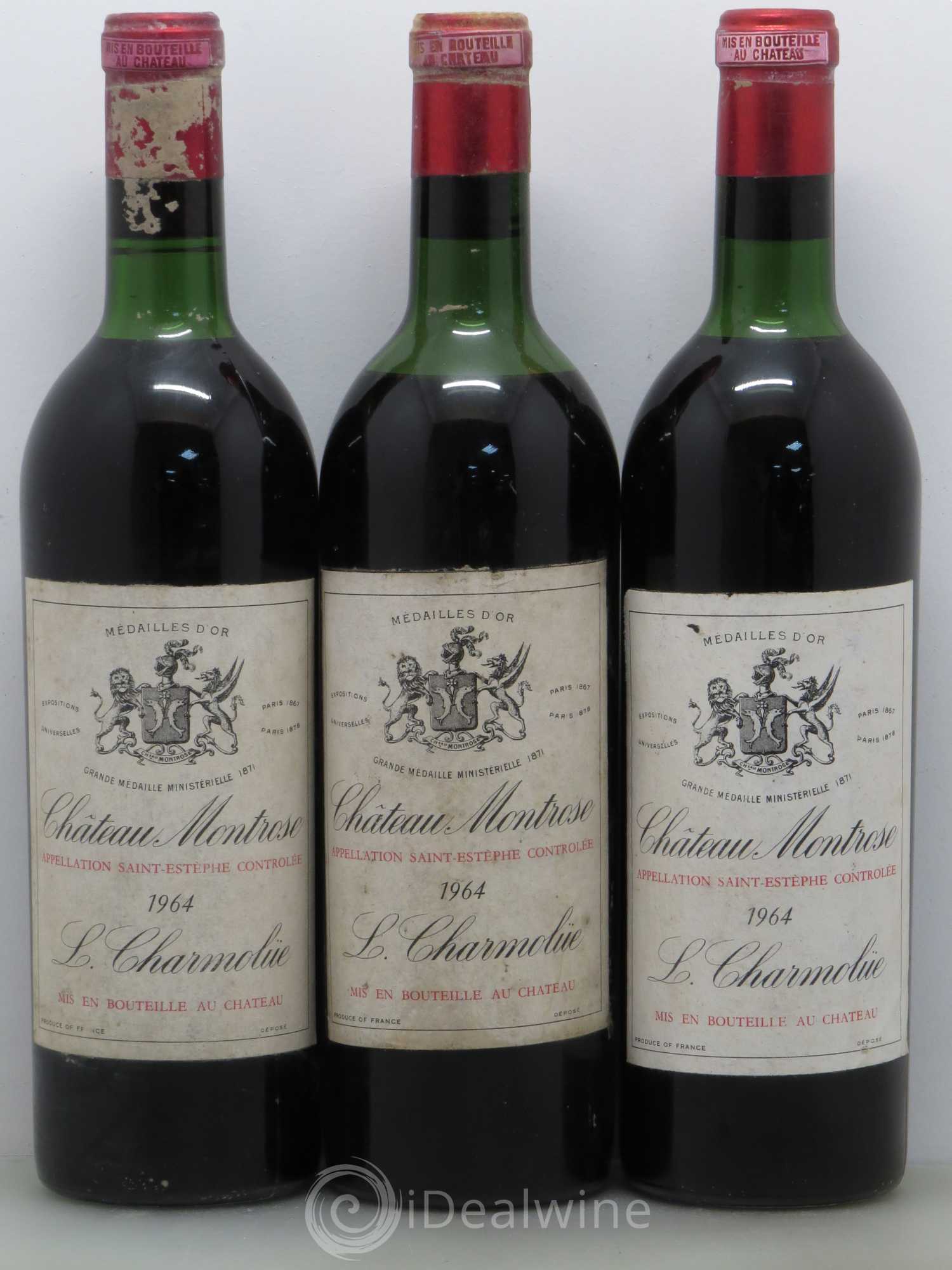 Château Montrose 2ème Grand Cru Classé 1964 - Lot de 3 bouteilles - 0