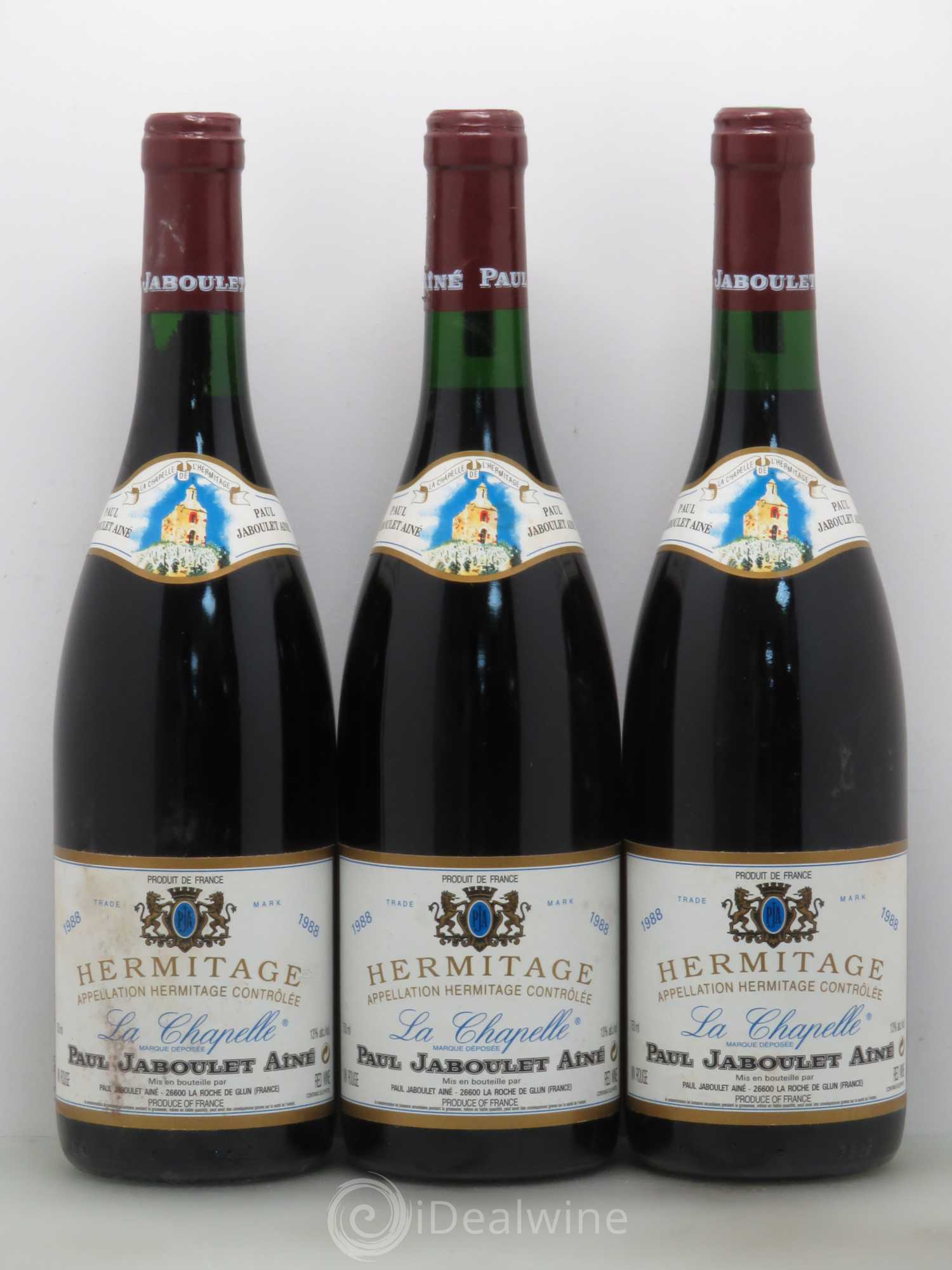 Hermitage La Chapelle Paul Jaboulet Ainé 1988 - Lot de 3 bouteilles - 0