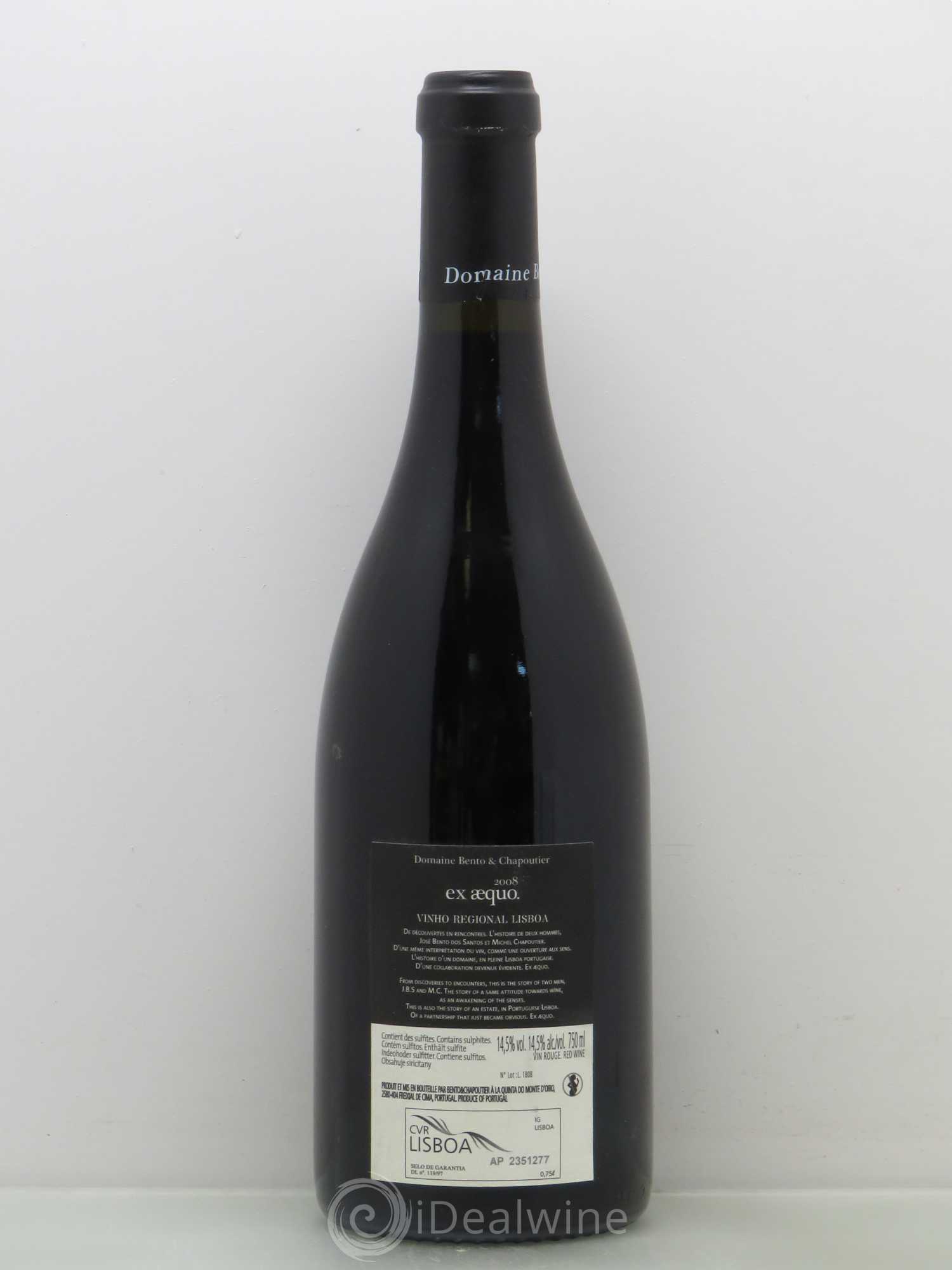 Portugal Vinho Regional Lisboa Ex-Aequo Santos Chapoutier 2008 - Posten von 1 Flasche - 1